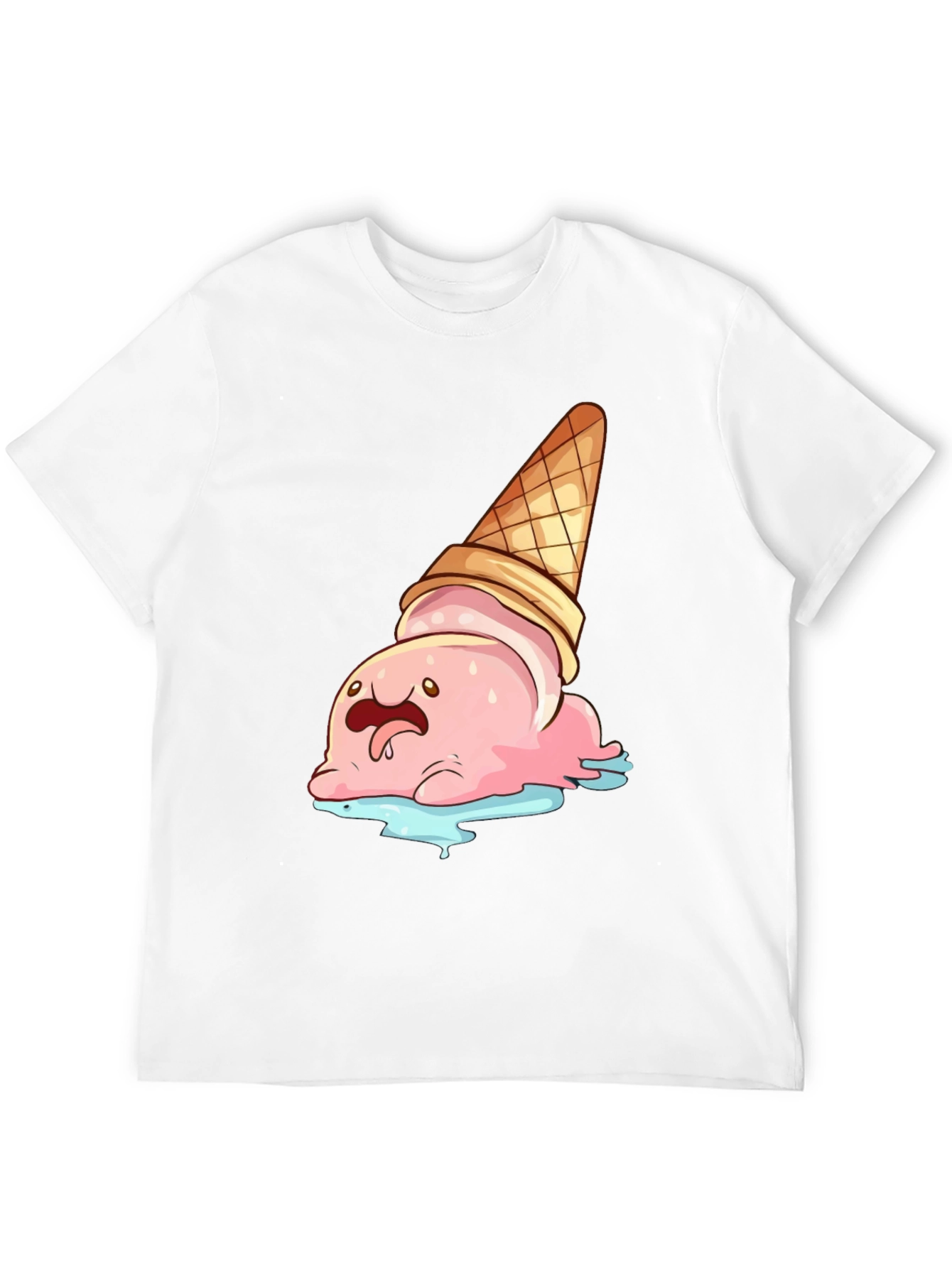 Cartoon Ice Cream Cone T-Shirt - Black