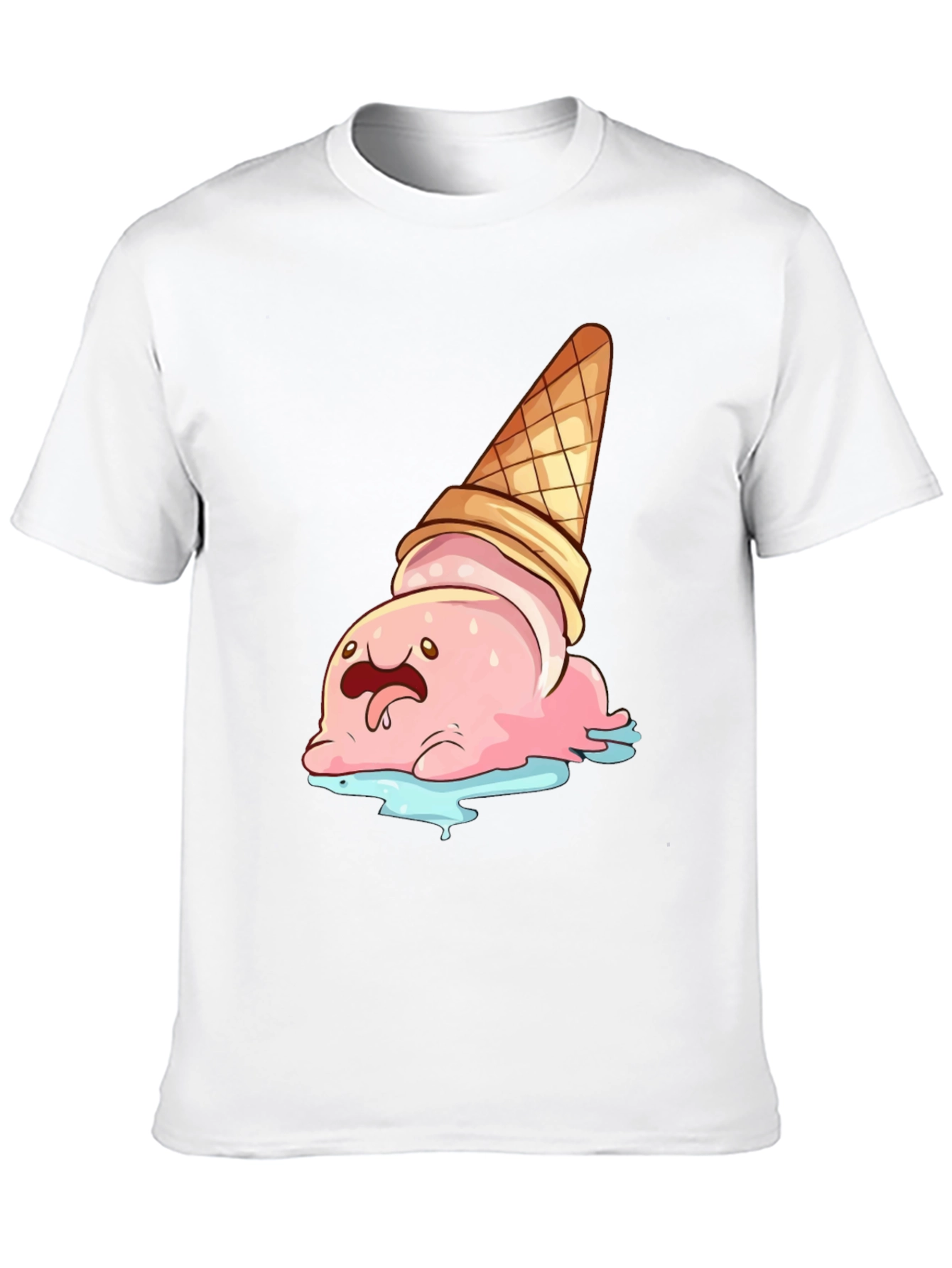 Cartoon Ice Cream Cone T-Shirt - Black