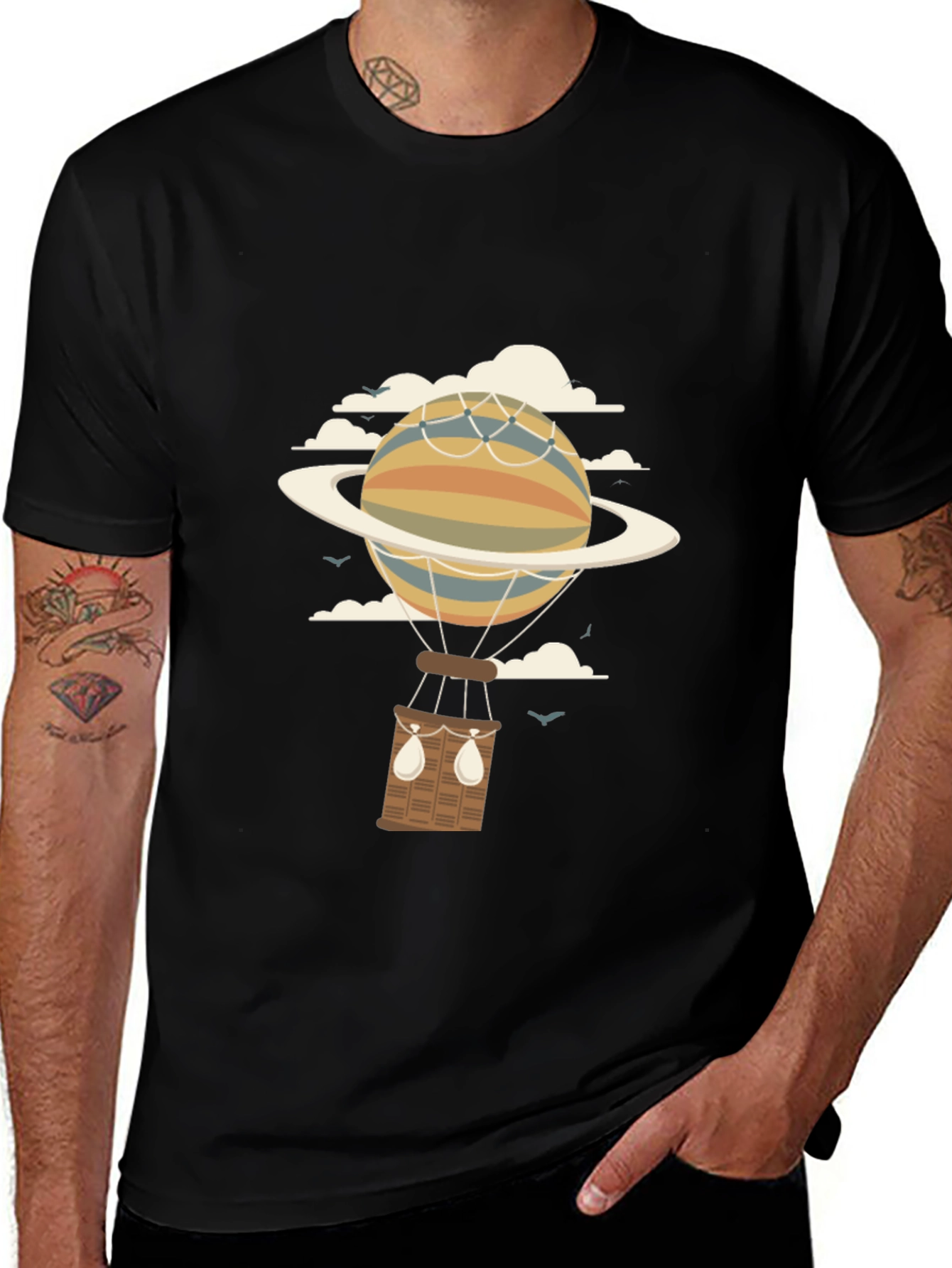 Planet Hot Air Balloon Graphic Tee