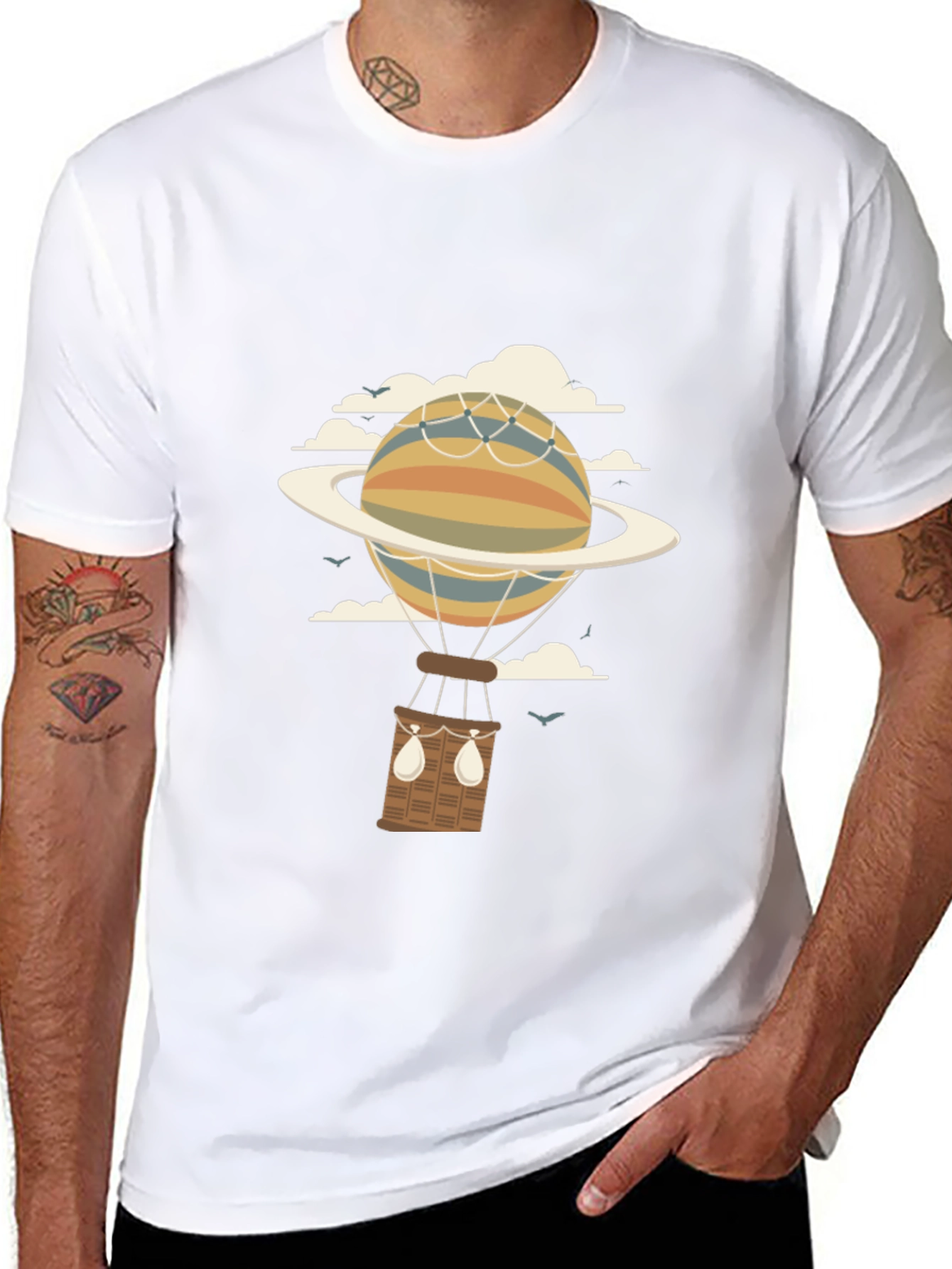 Planet Hot Air Balloon Graphic Tee