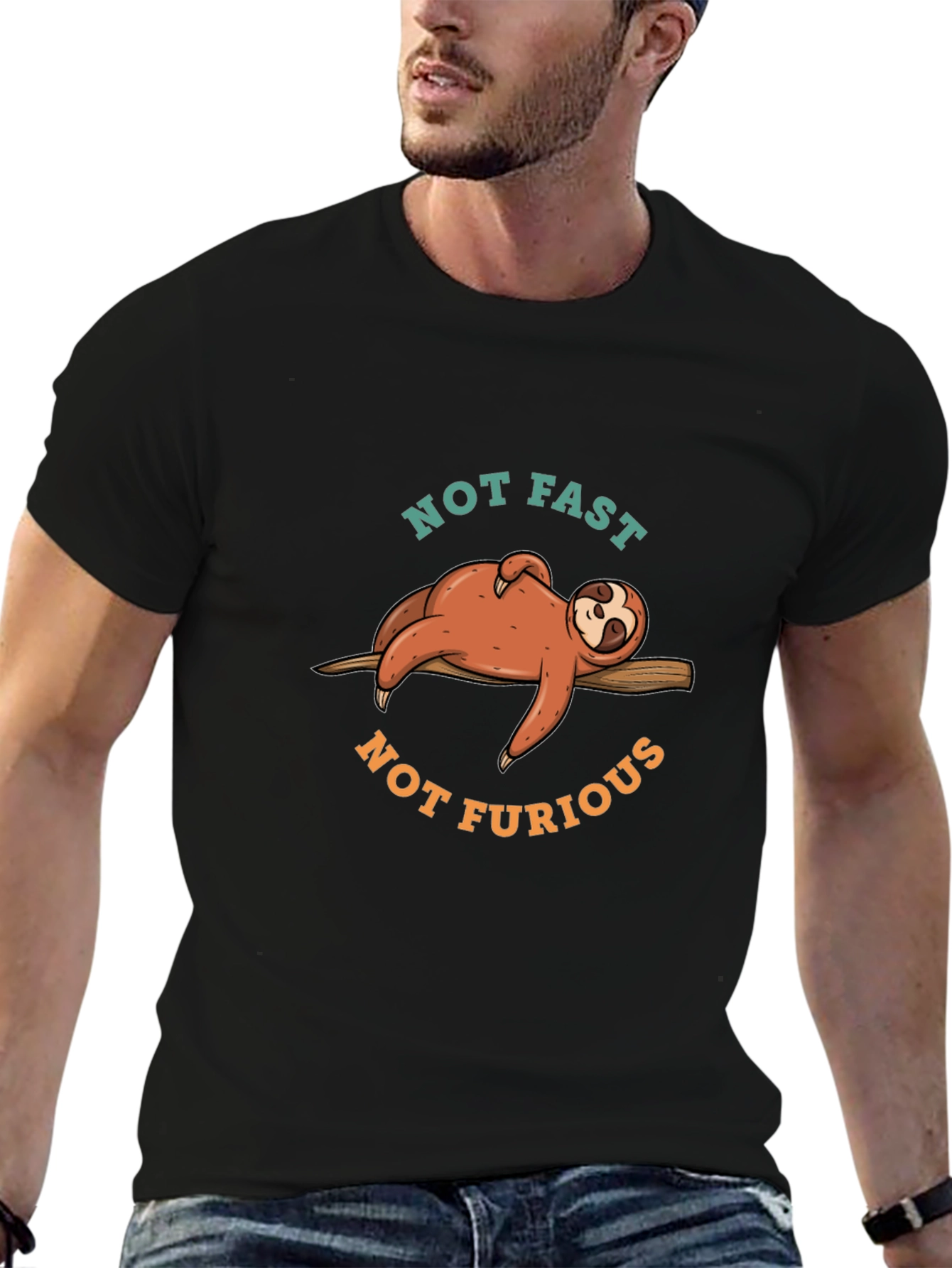Not Fast Not Furious Sloth Graphic Tee