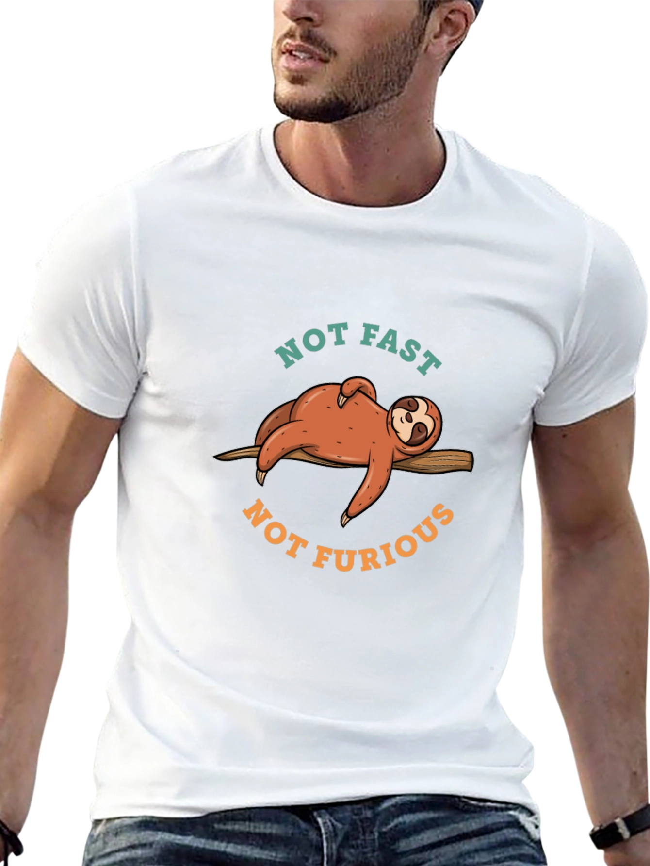 Not Fast Not Furious Sloth Graphic Tee