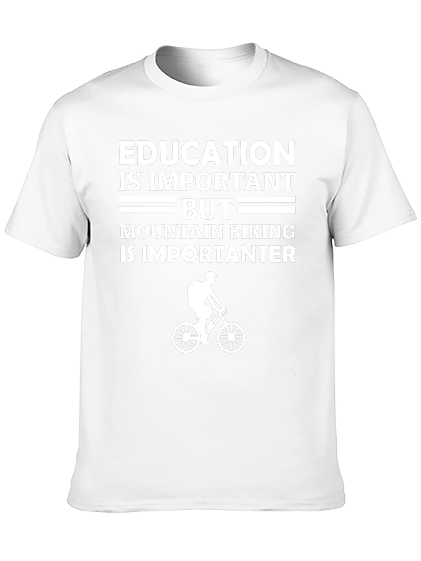 Funny Mountain Biking T-Shirt - Education Is Important