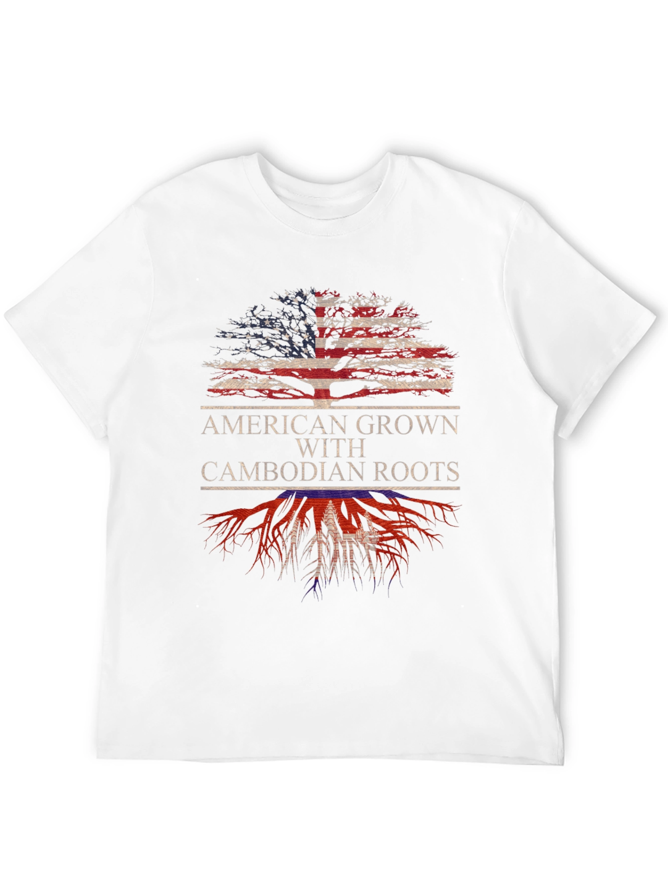 American Grown Cambodian Roots Graphic T-Shirt