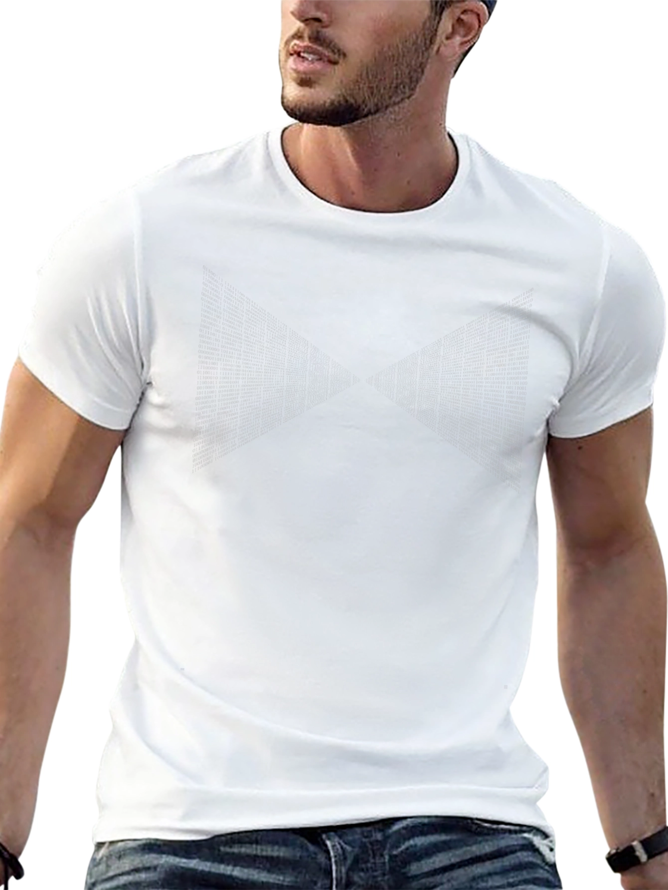 Geometric Graphic Print Black T-Shirt