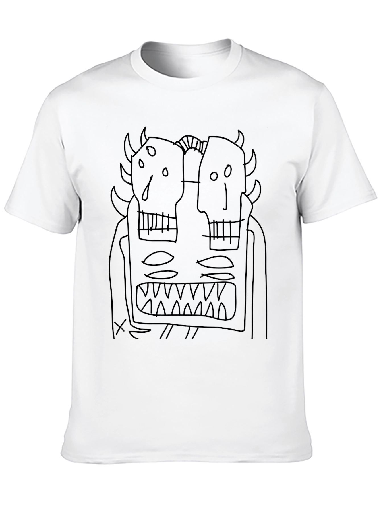 Abstract Graphic Print Black T-Shirt