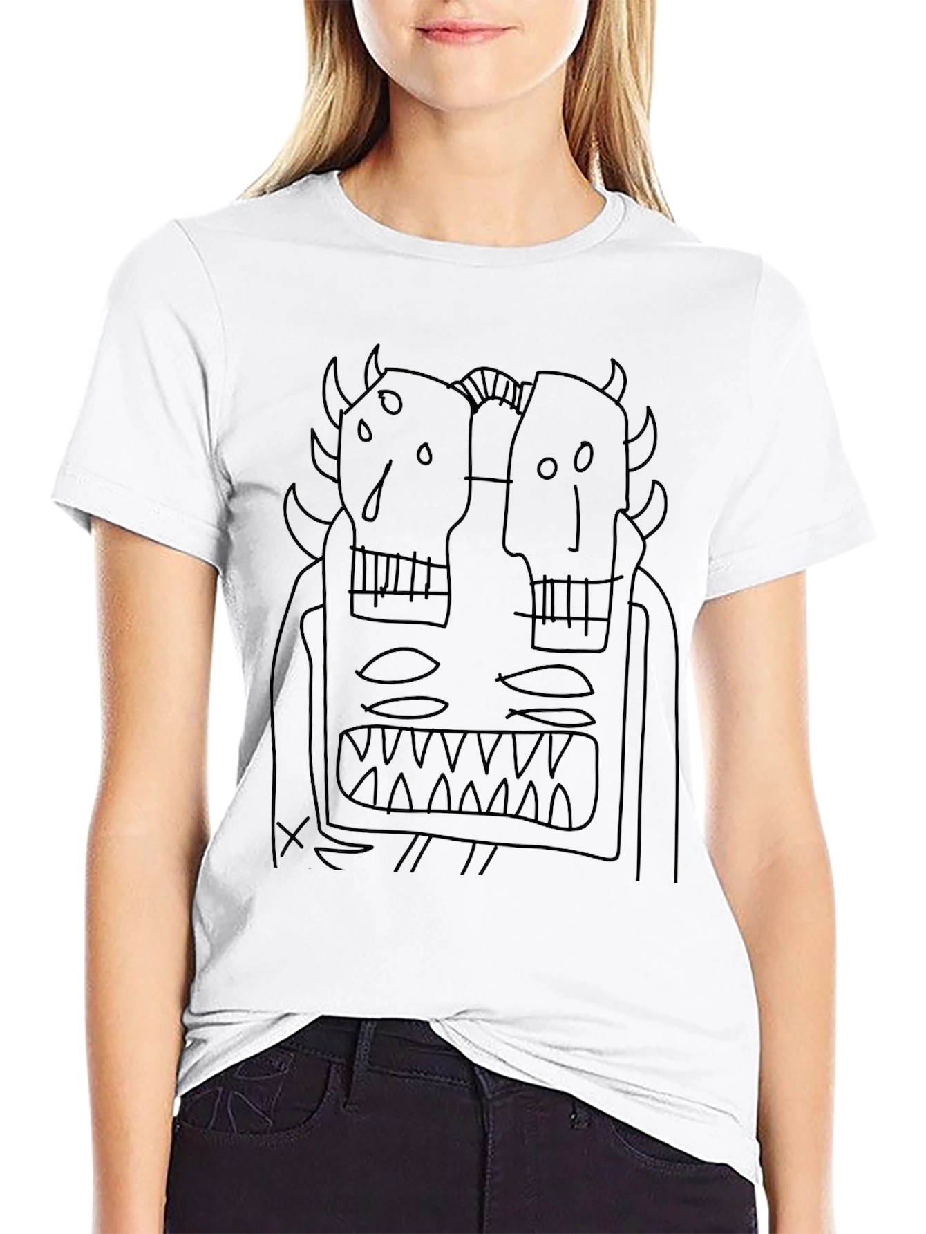 Abstract Graphic Print Black T-Shirt