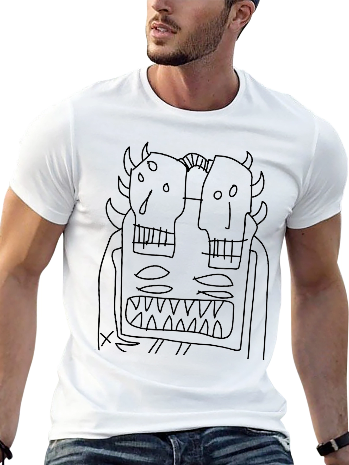 Abstract Graphic Print Black T-Shirt