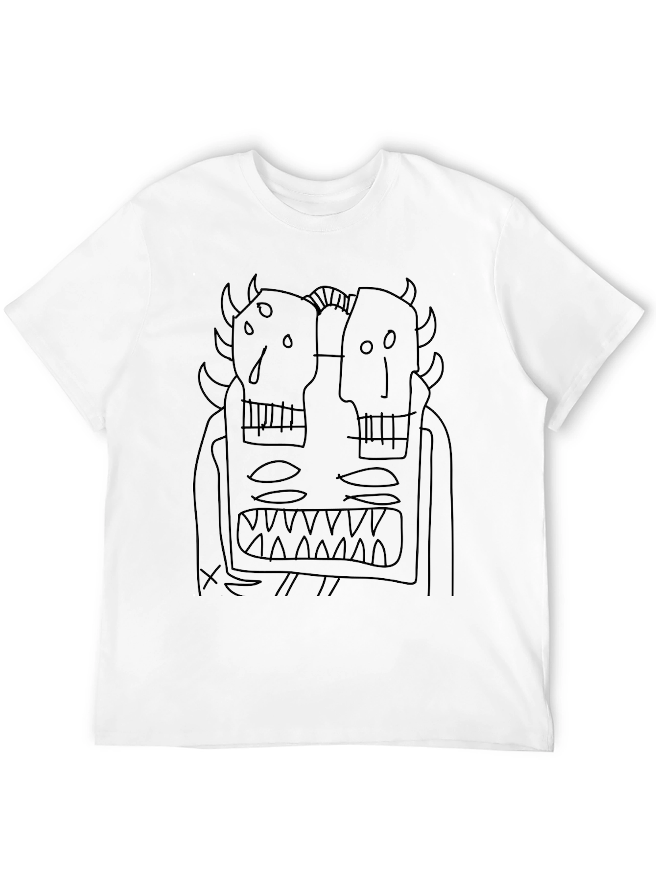 Abstract Graphic Print Black T-Shirt