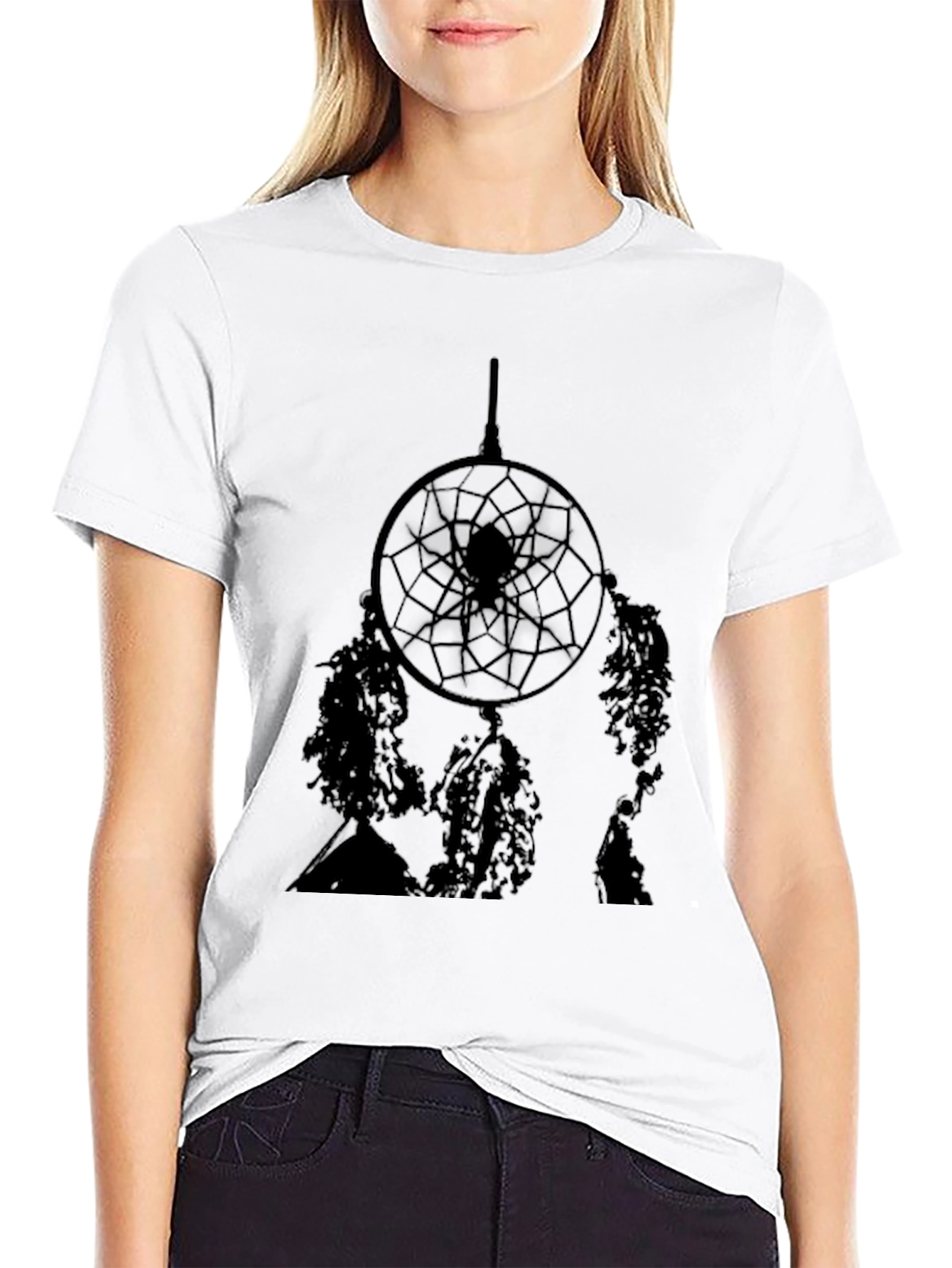 Dreamcatcher Graphic Print Mens Black T-Shirt