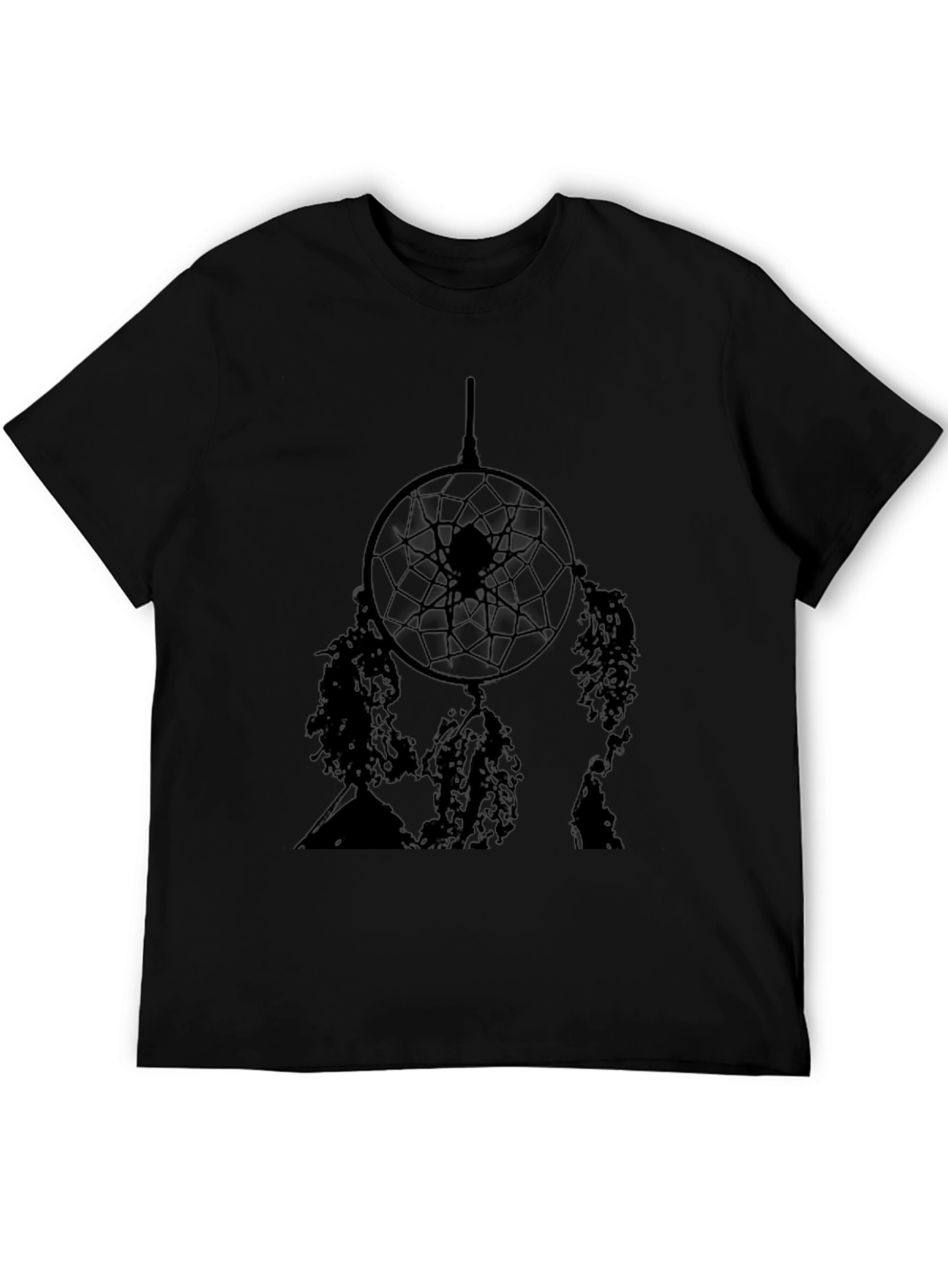 Dreamcatcher Graphic Print Mens Black T-Shirt