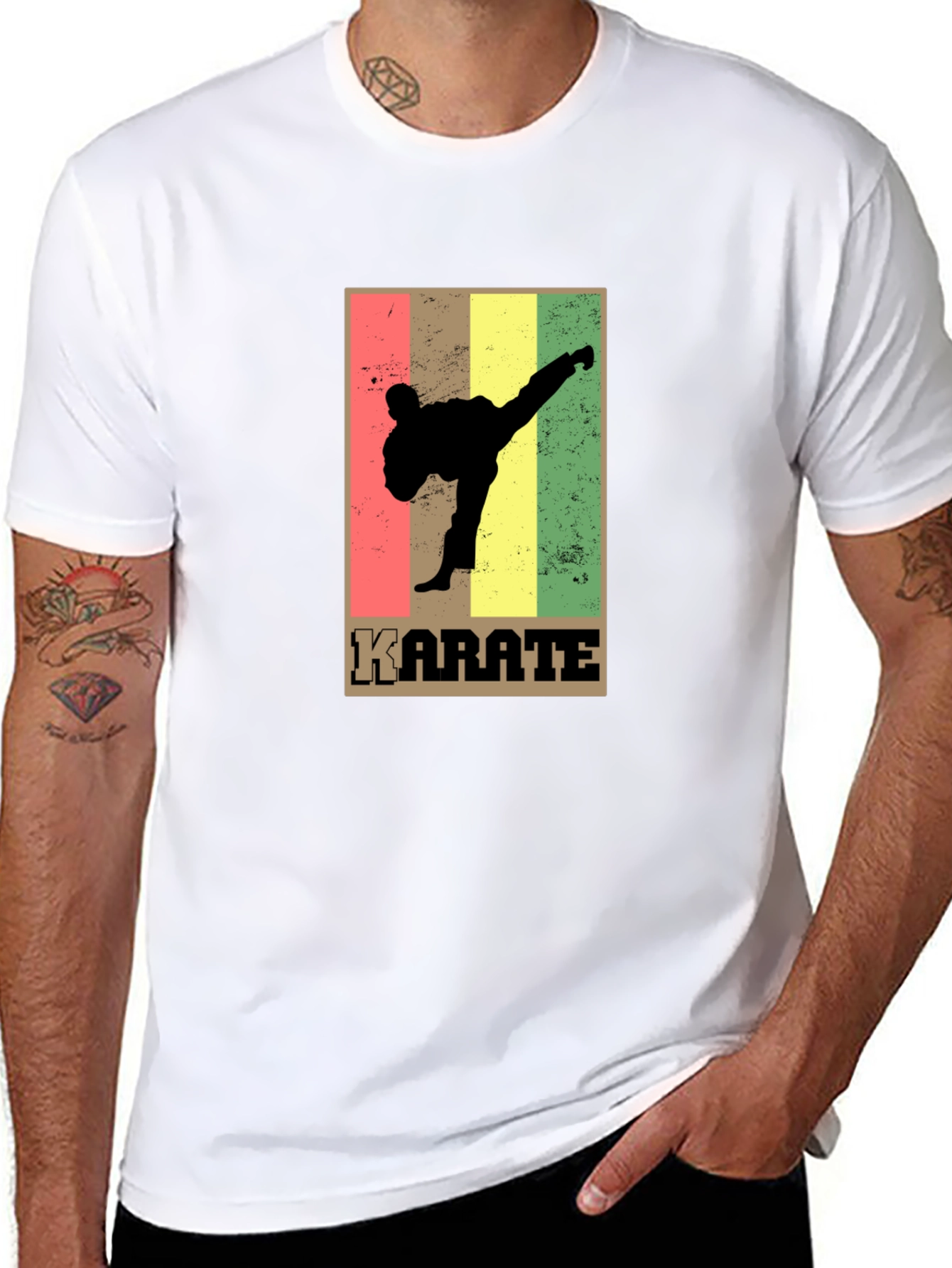 Karate Retro Style Graphic T-Shirt