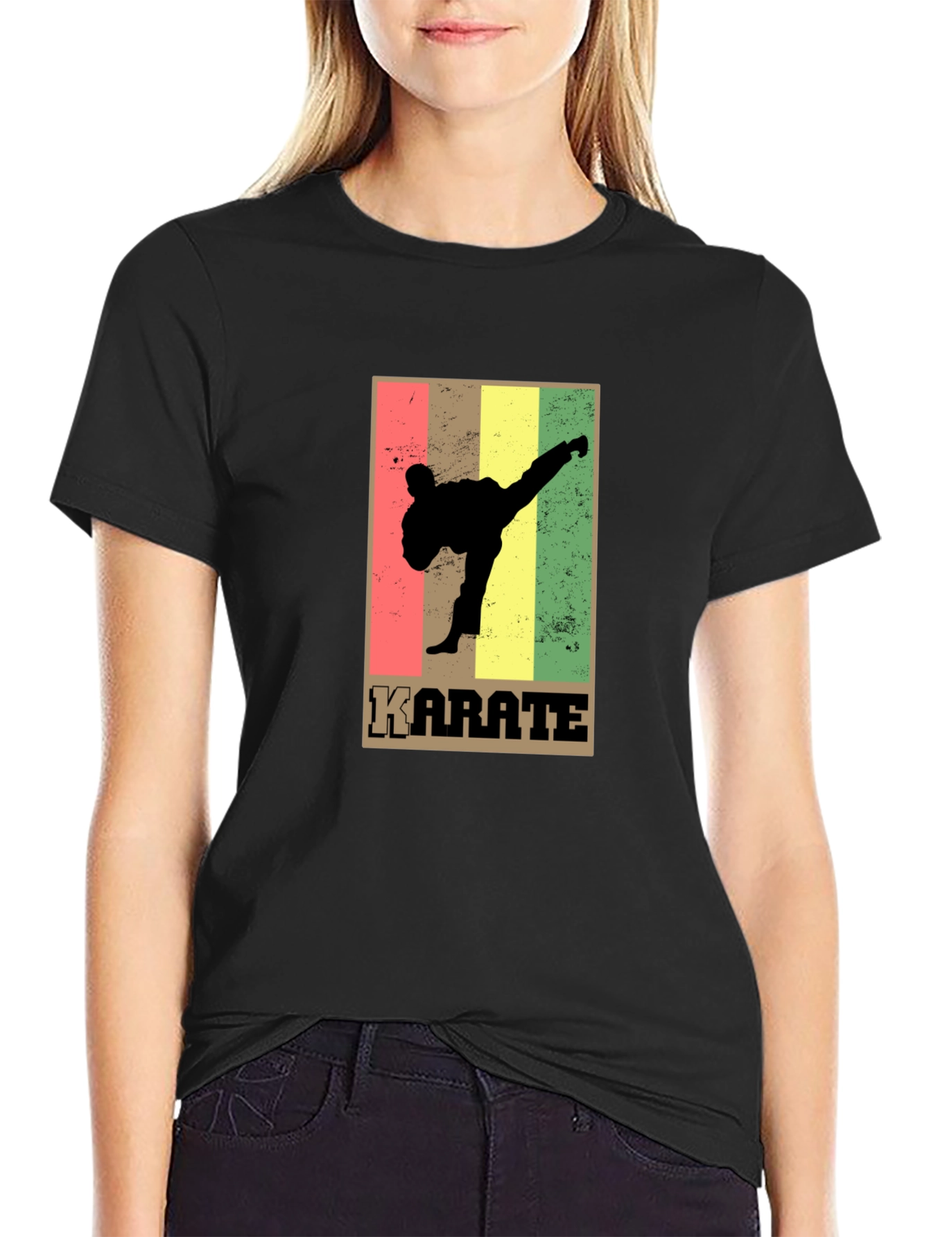 Karate Retro Style Graphic T-Shirt
