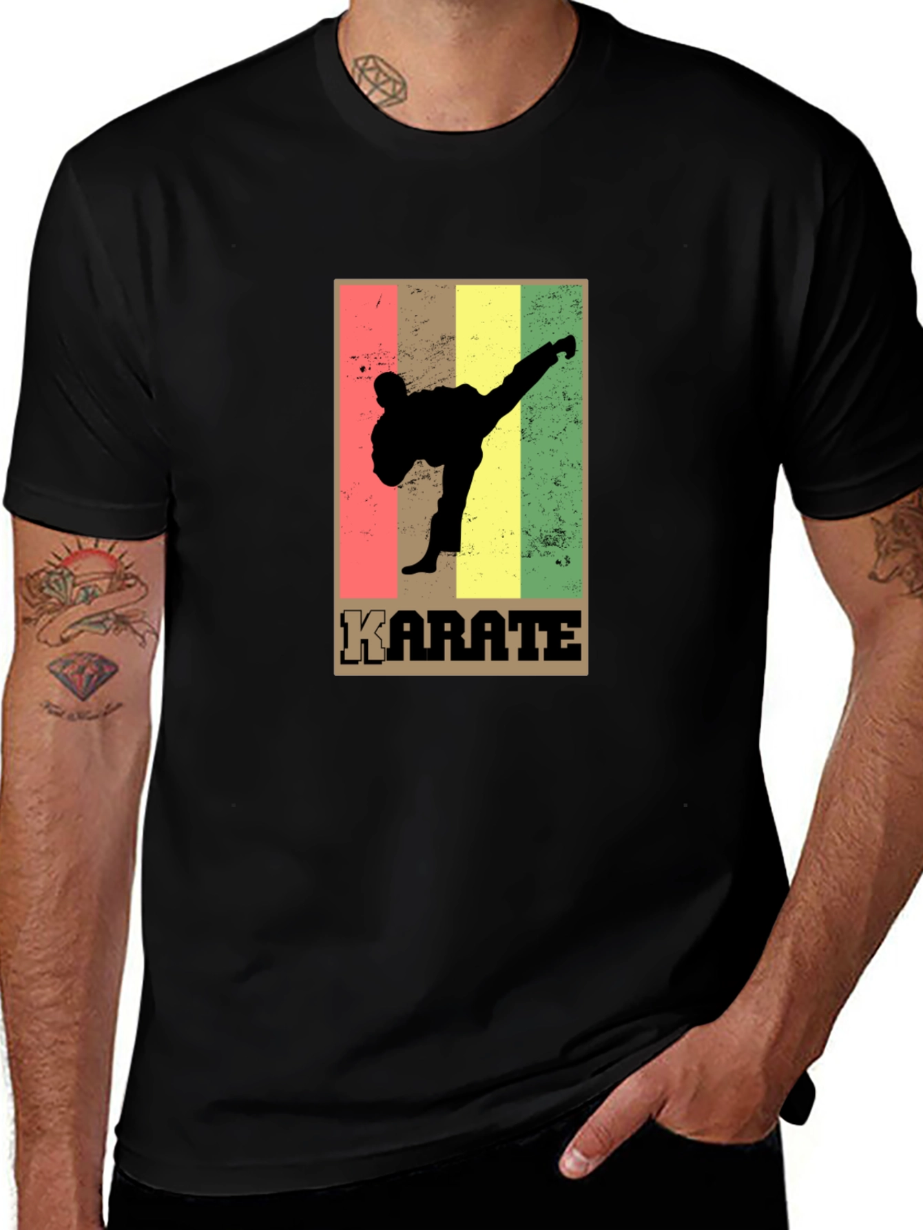 Karate Retro Style Graphic T-Shirt
