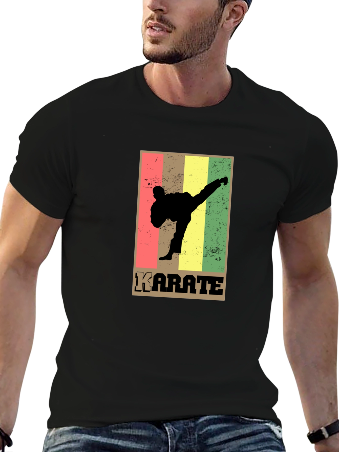 Karate Retro Style Graphic T-Shirt