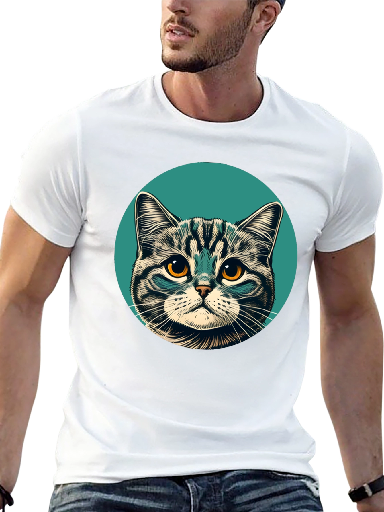 Cool Cat Graphic Tee - Mens Black T-Shirt