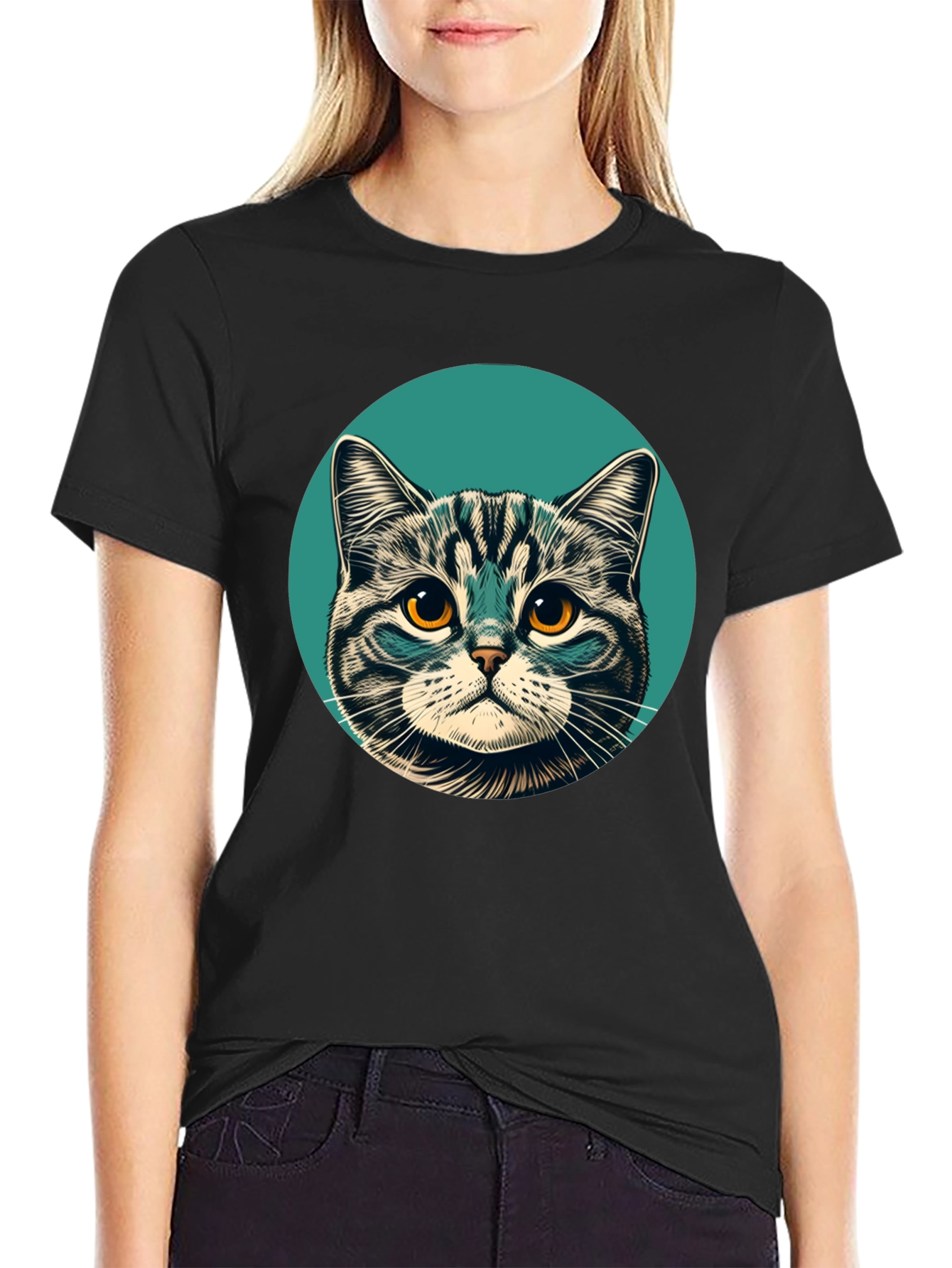 Cool Cat Graphic Tee - Mens Black T-Shirt