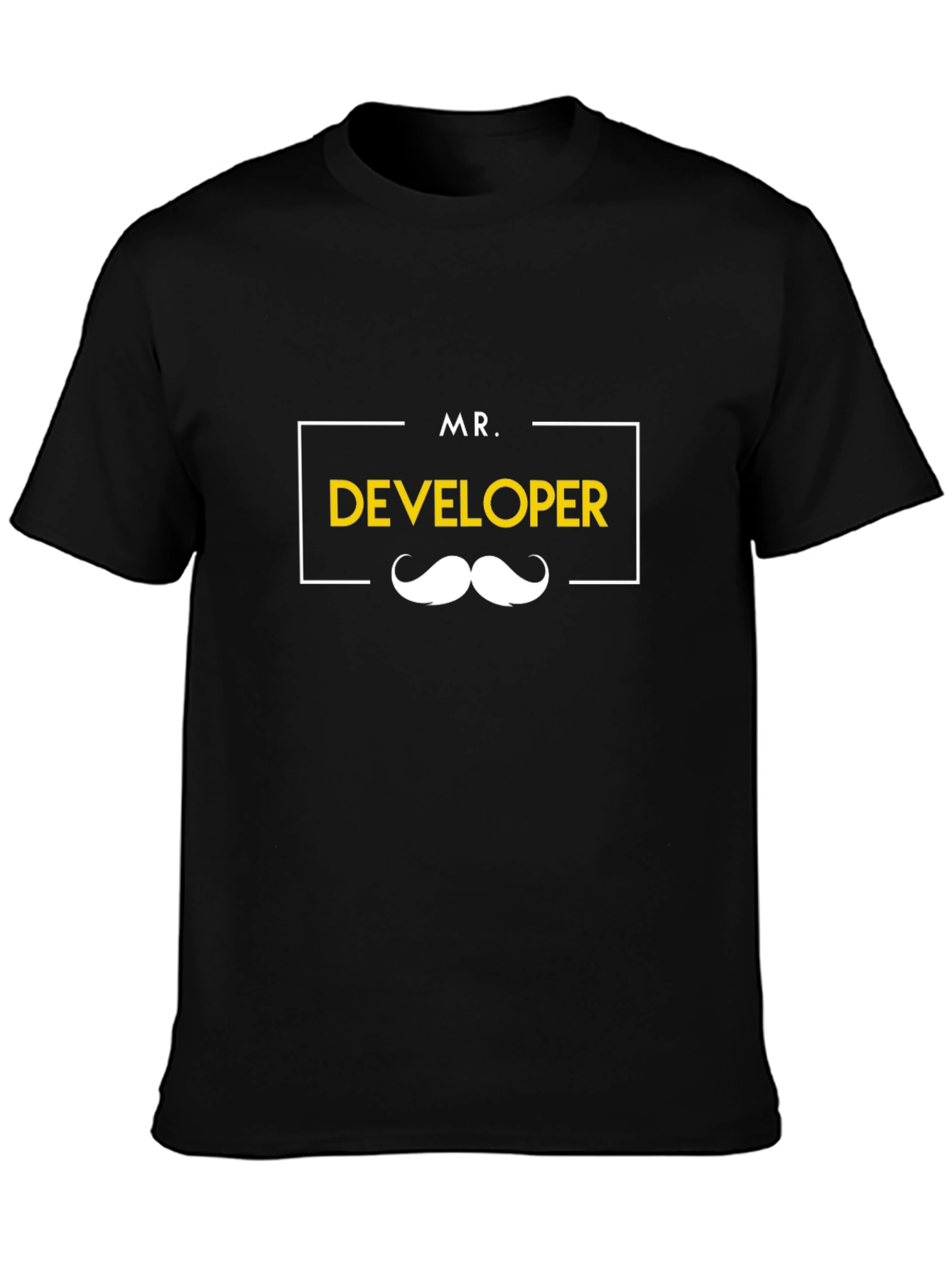 Mr. Developer Graphic Tee - Black Cotton T-Shirt