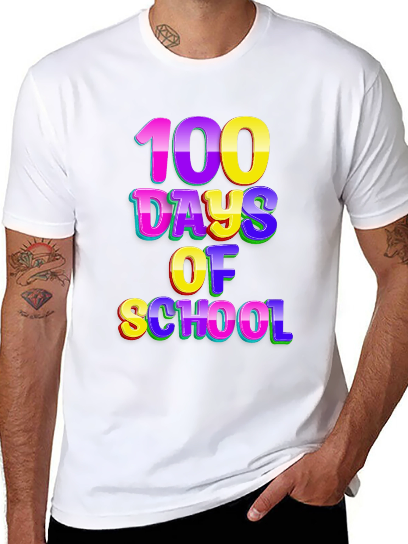 100 Days of School Black T-Shirt