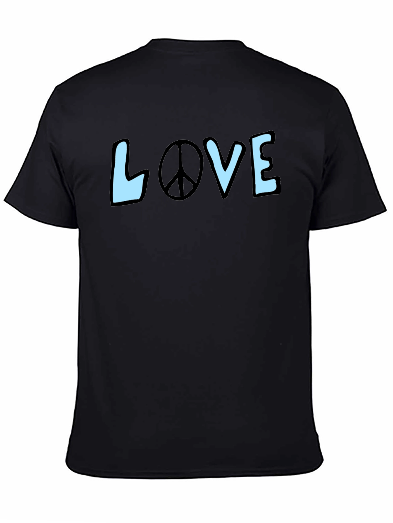 Peace & Love Graphic Tee - Stylish Black T-Shirt