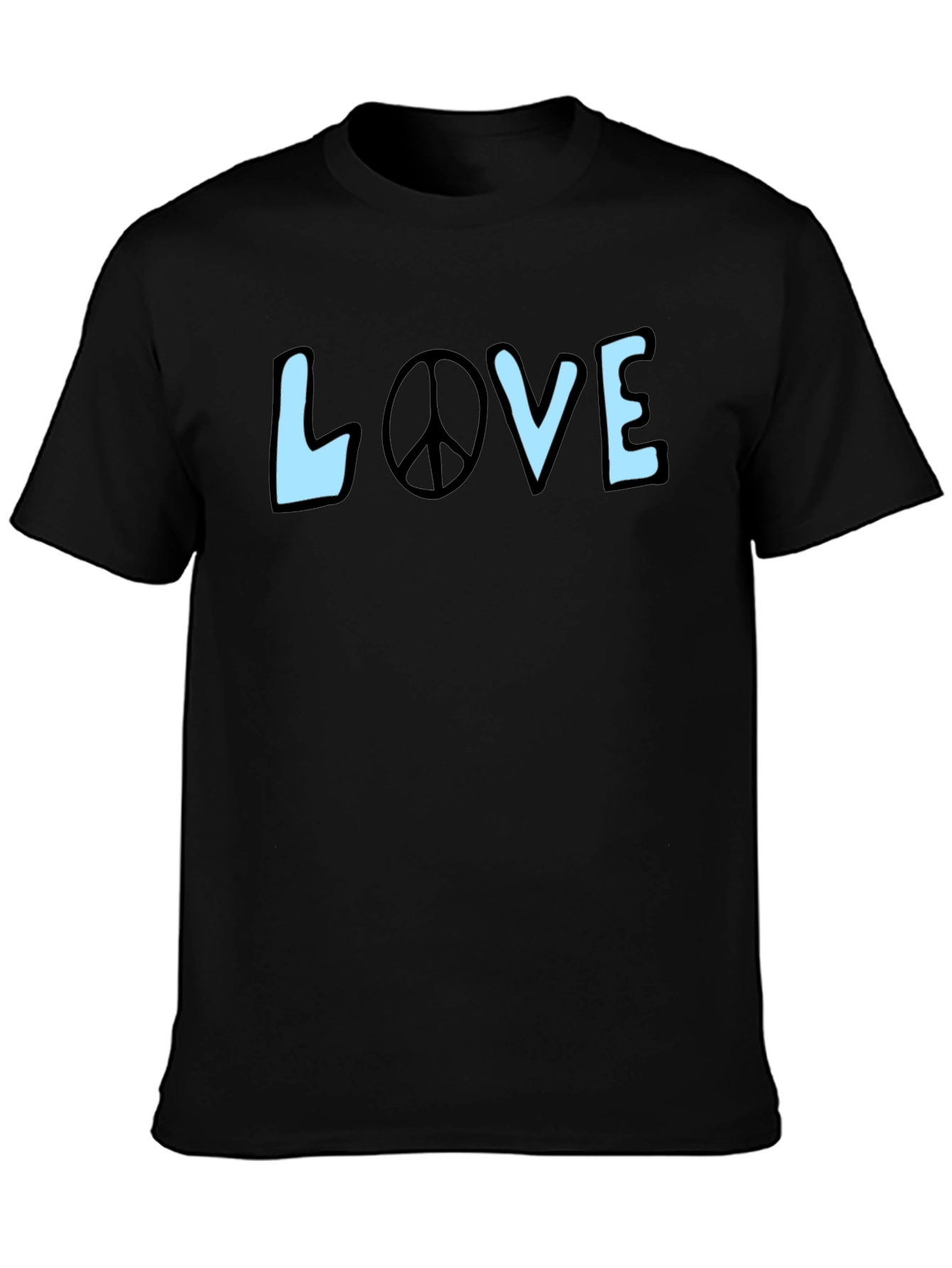 Peace & Love Graphic Tee - Stylish Black T-Shirt