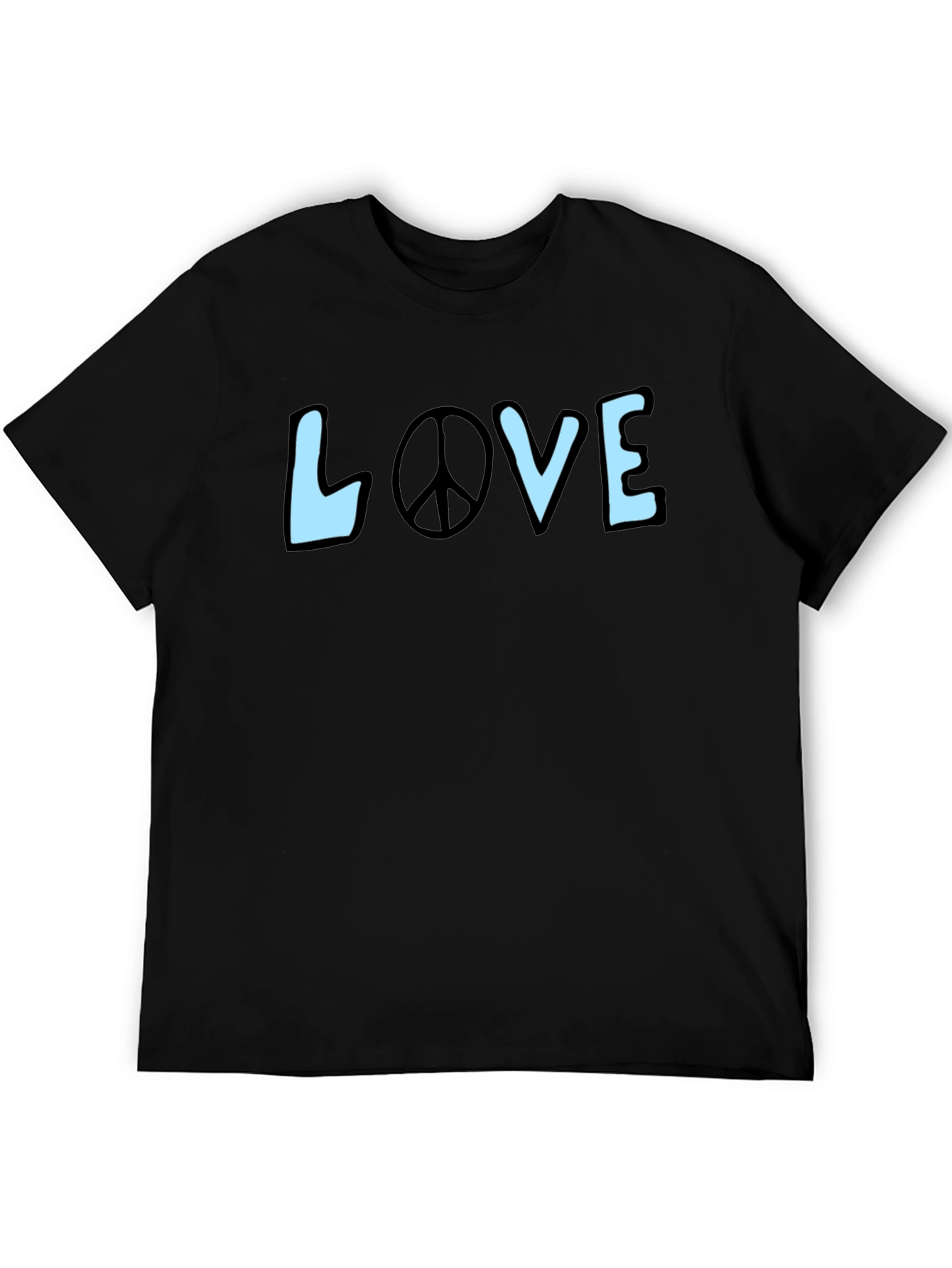 Peace & Love Graphic Tee - Stylish Black T-Shirt