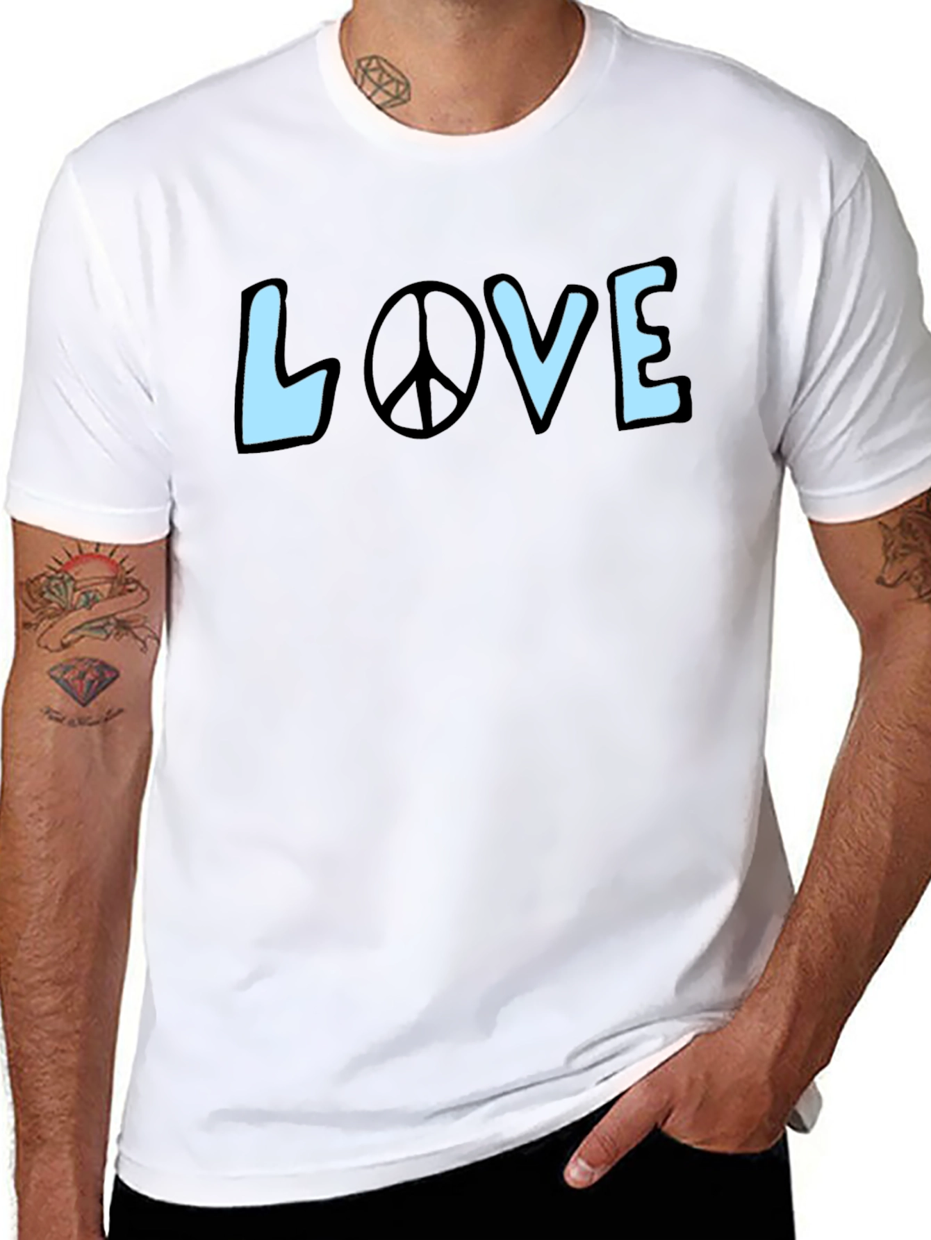 Peace & Love Graphic Tee - Stylish Black T-Shirt