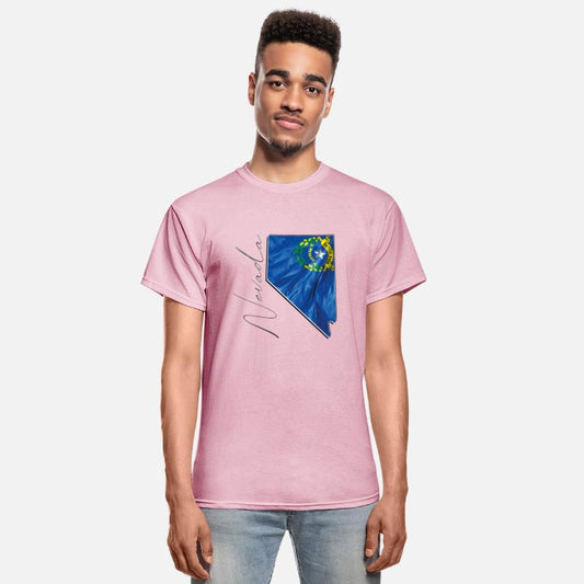 Nevada State Flag in Nevada State Map NV