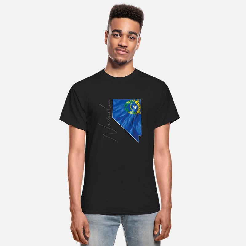 Nevada State Flag in Nevada State Map NV