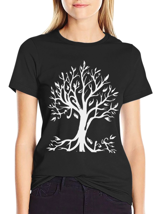 Tree of Life Graphic Tee - Black Cotton Blend Shirt