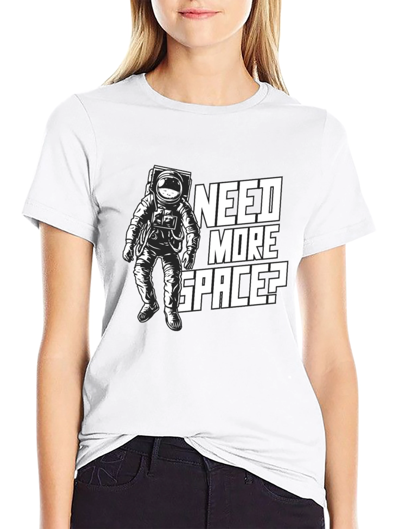 Need More Space? Black Graphic T-Shirt