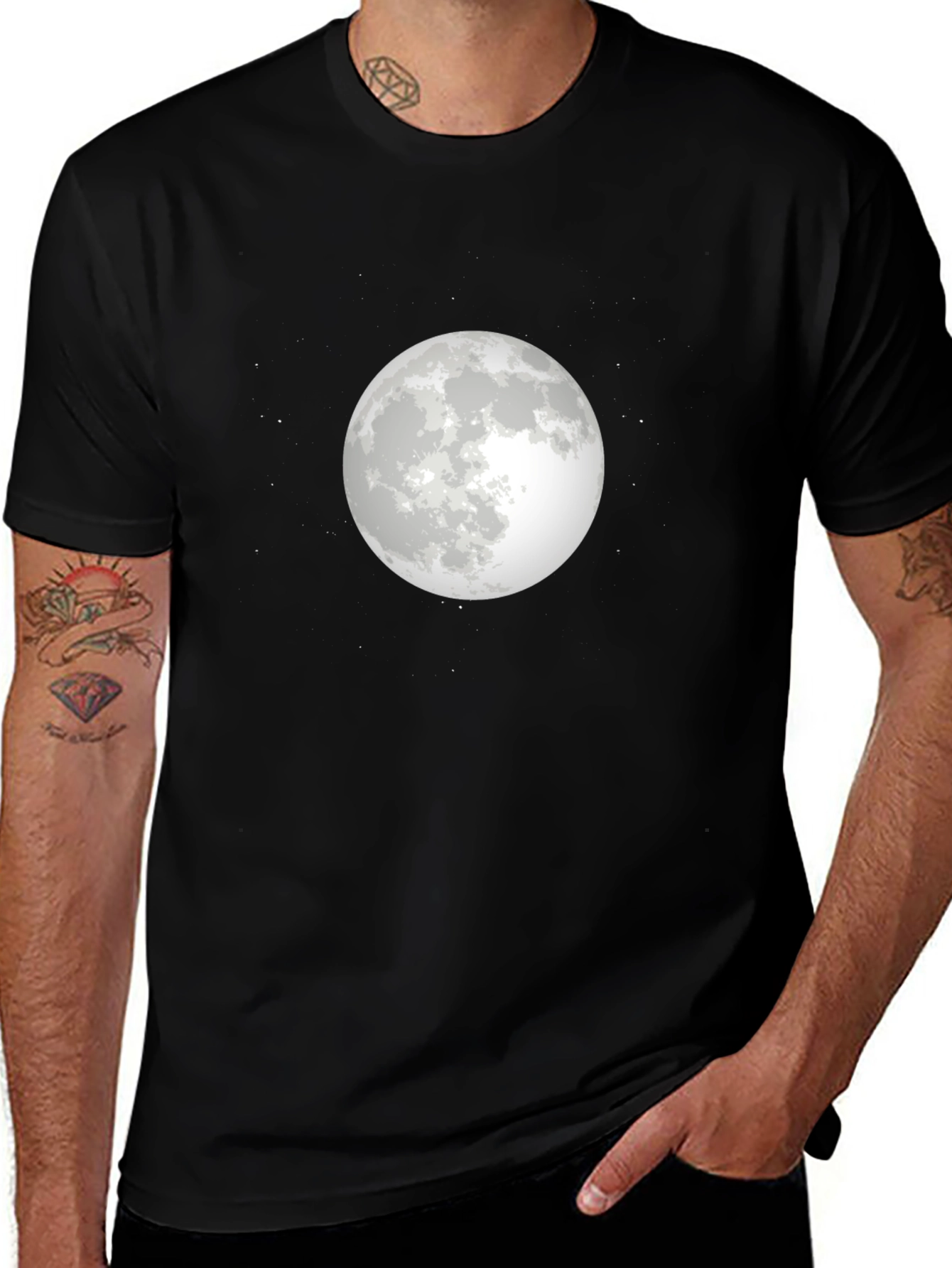 Moon & Stars Graphic Tee - Black T-Shirt