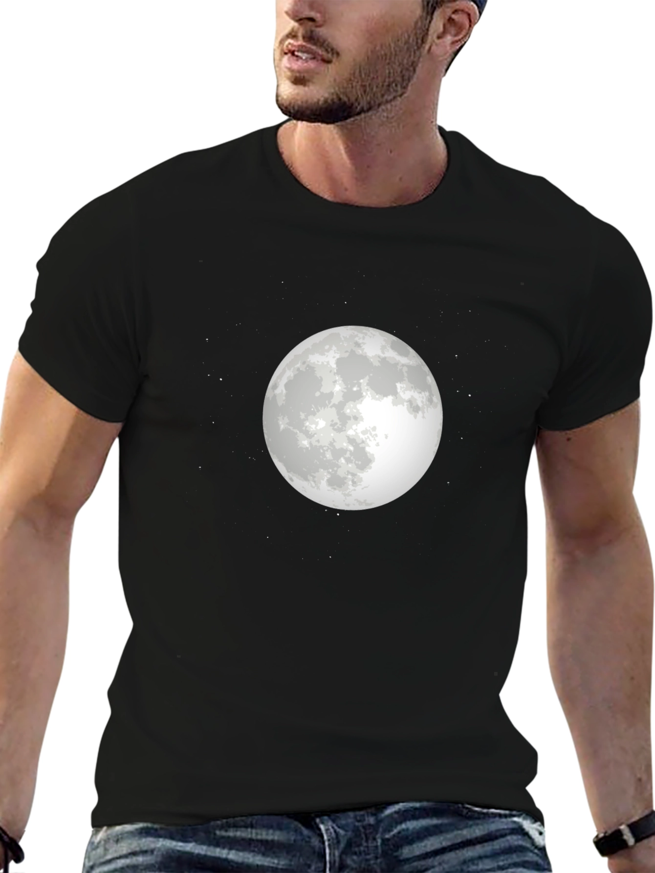 Moon & Stars Graphic Tee - Black T-Shirt