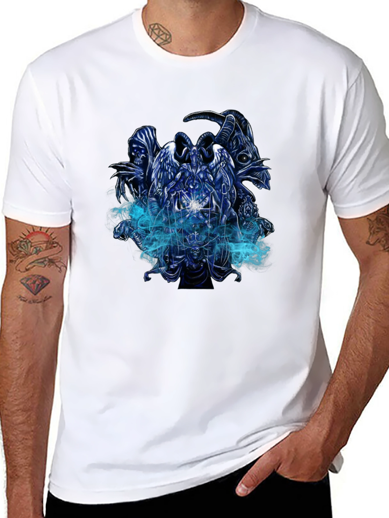 Grim Reaper Graphic Print Black T-Shirt