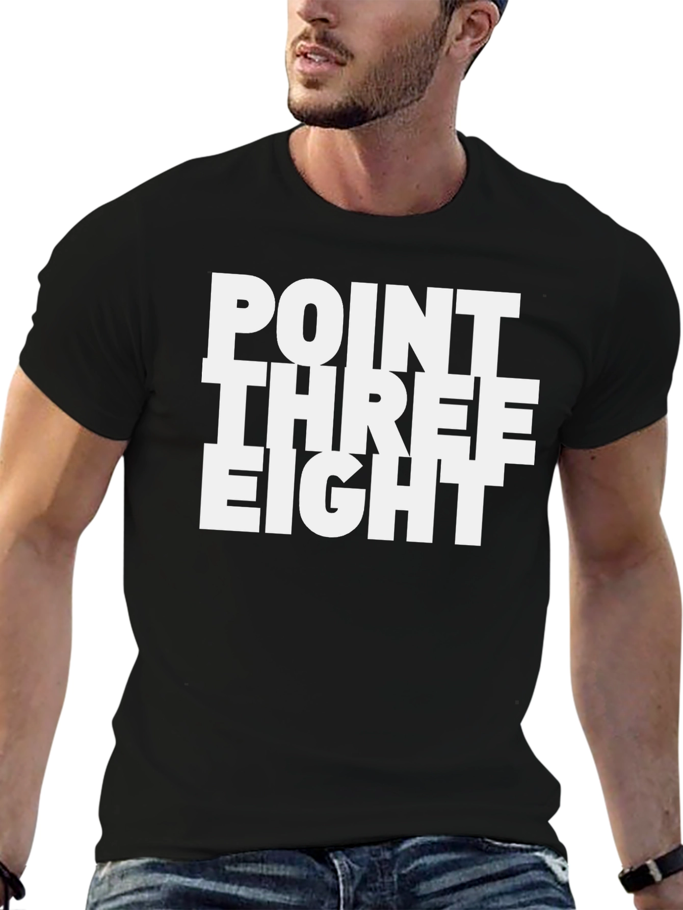 Point Three Eight Graphic Tee - Black Cotton T-Shirt