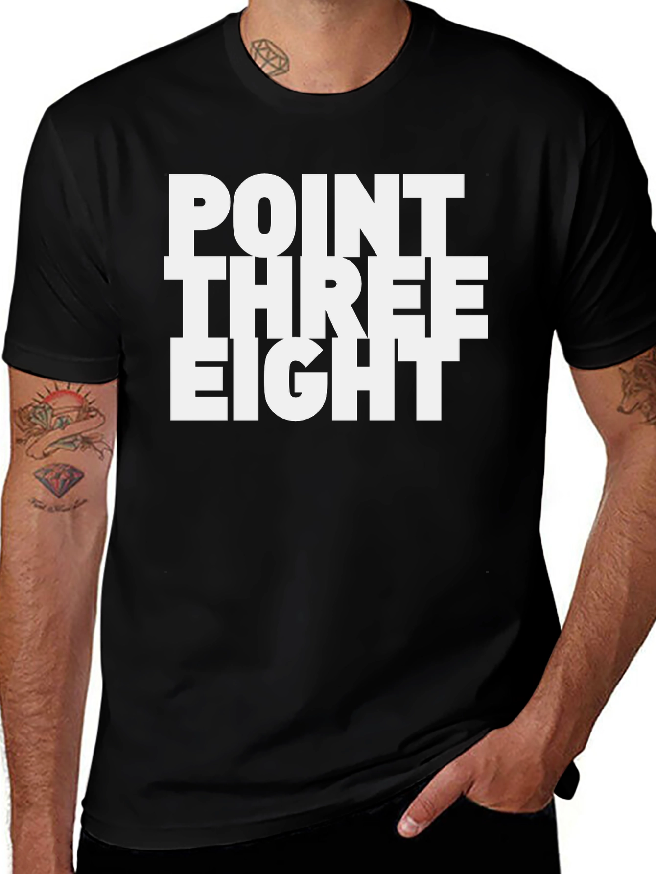 Point Three Eight Graphic Tee - Black Cotton T-Shirt