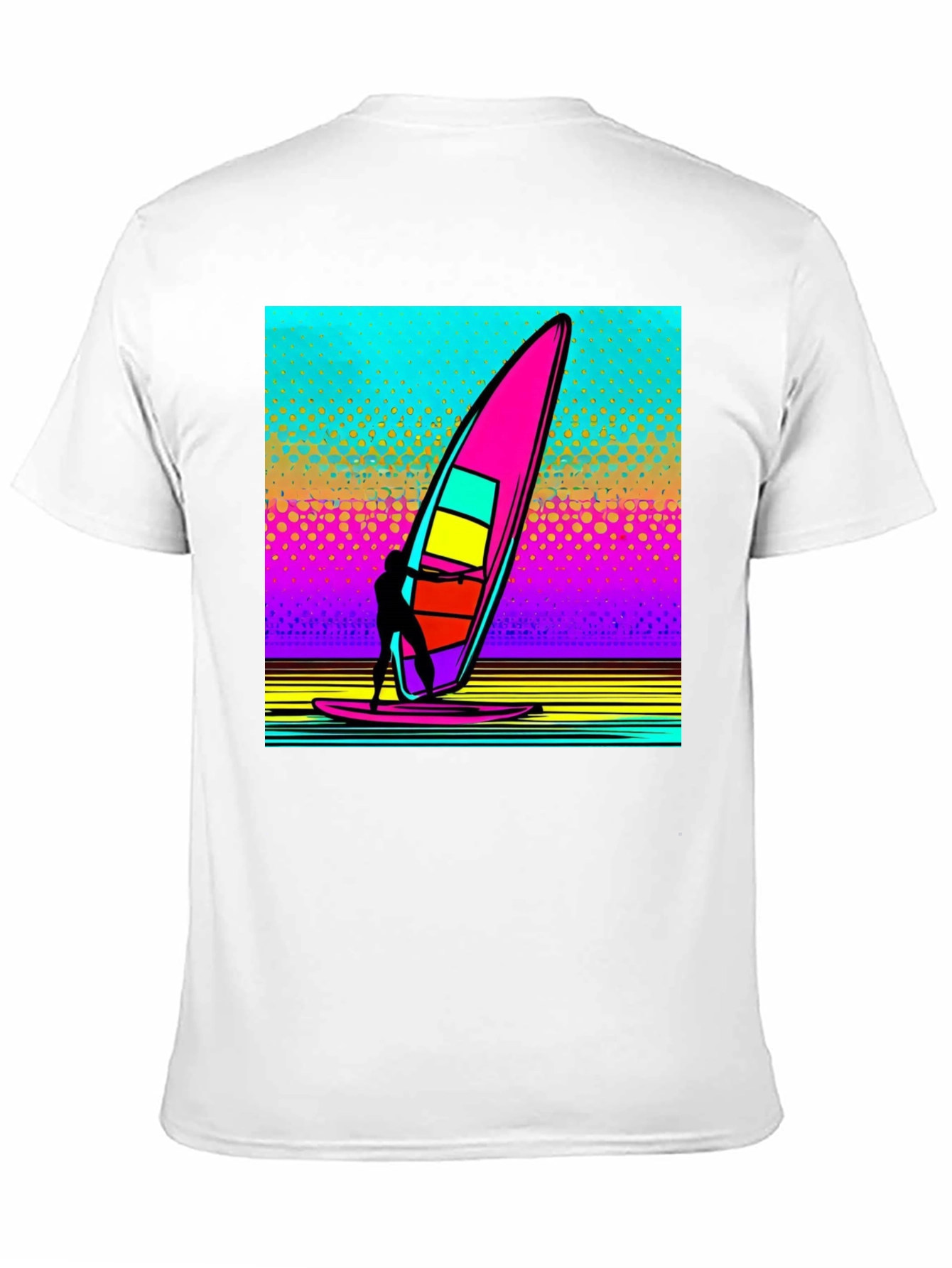 Retro Windsurfing T-Shirt: 80s Style Surf Design