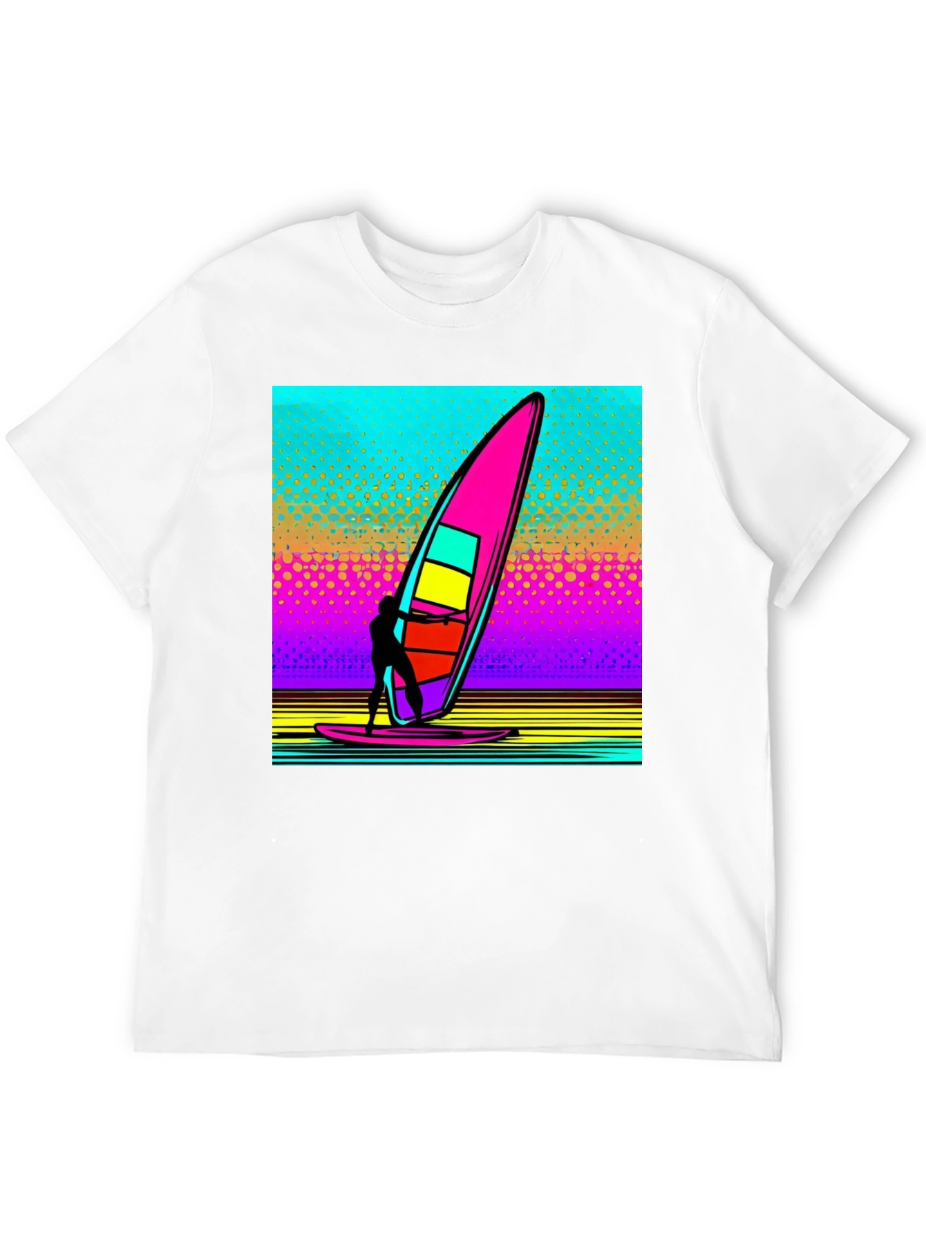 Retro Windsurfing T-Shirt: 80s Style Surf Design