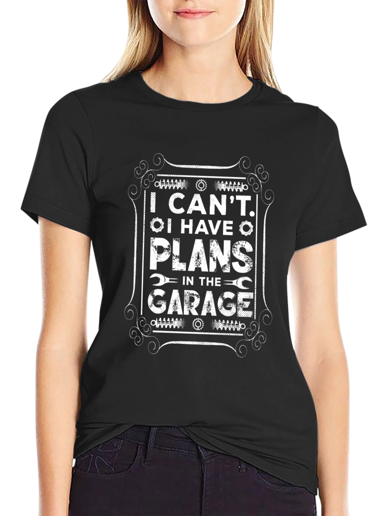 Garage Plans Graphic Tee - Black Cotton