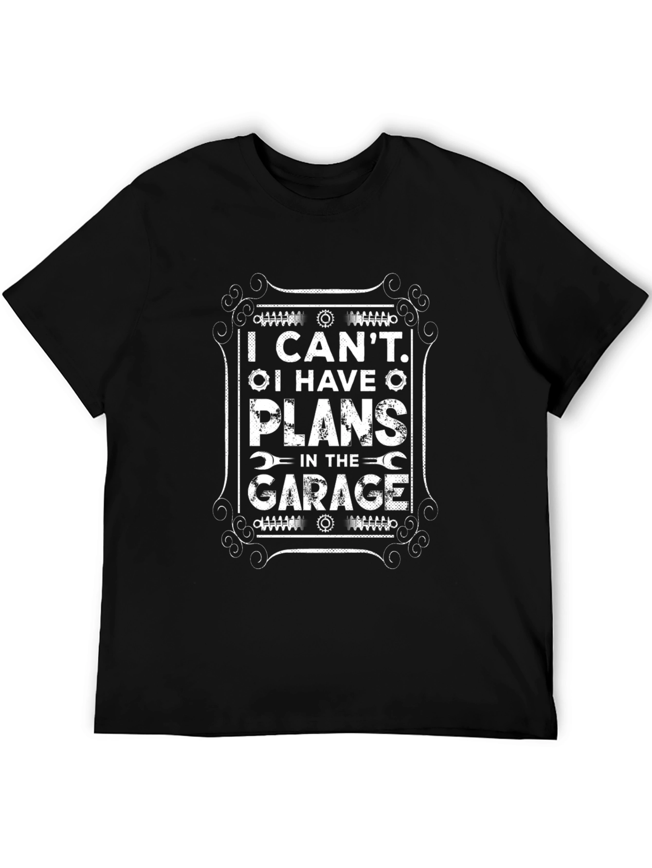 Garage Plans Graphic Tee - Black Cotton