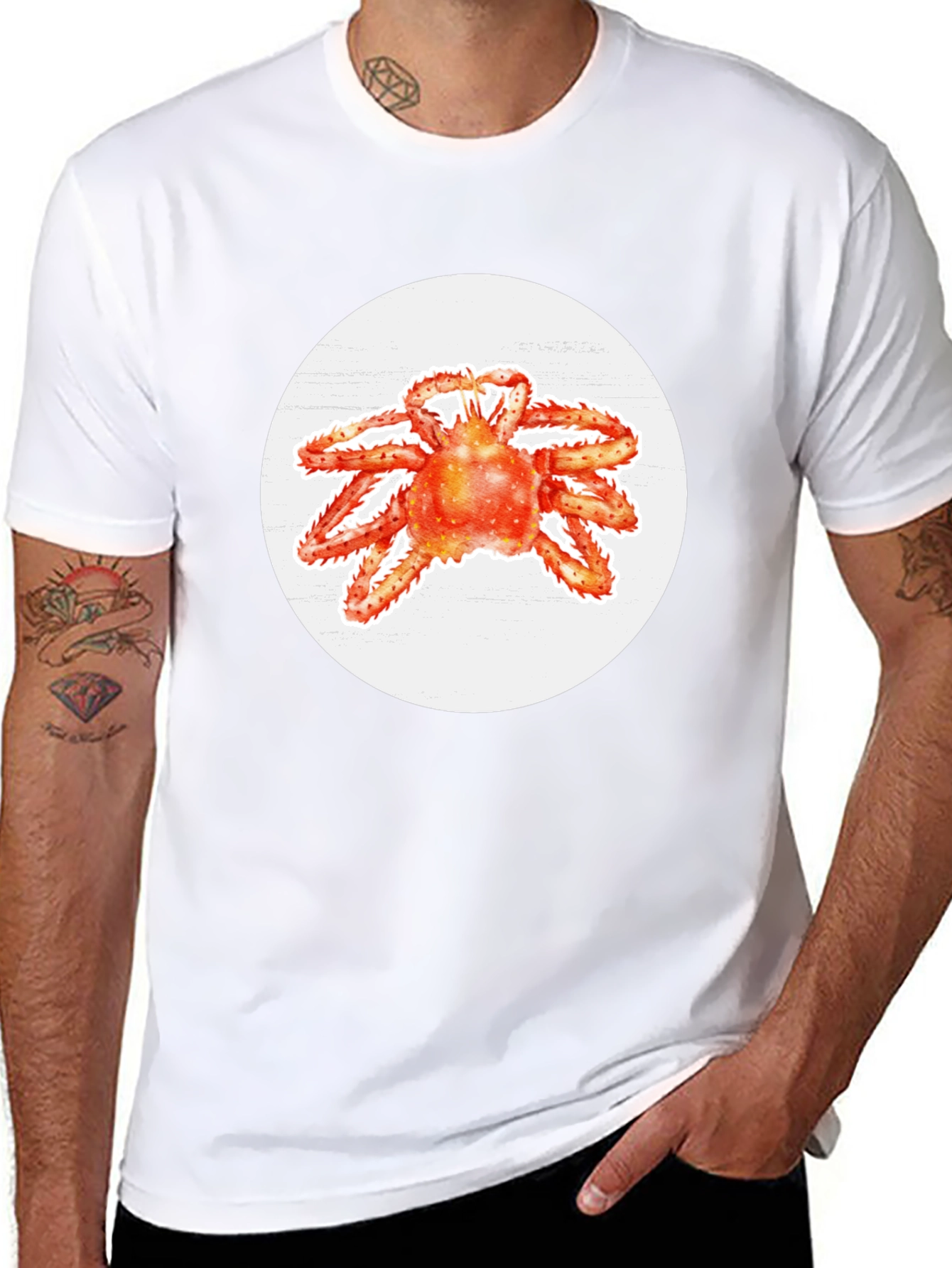 Crab Graphic Tee - Casual Mens T-Shirt