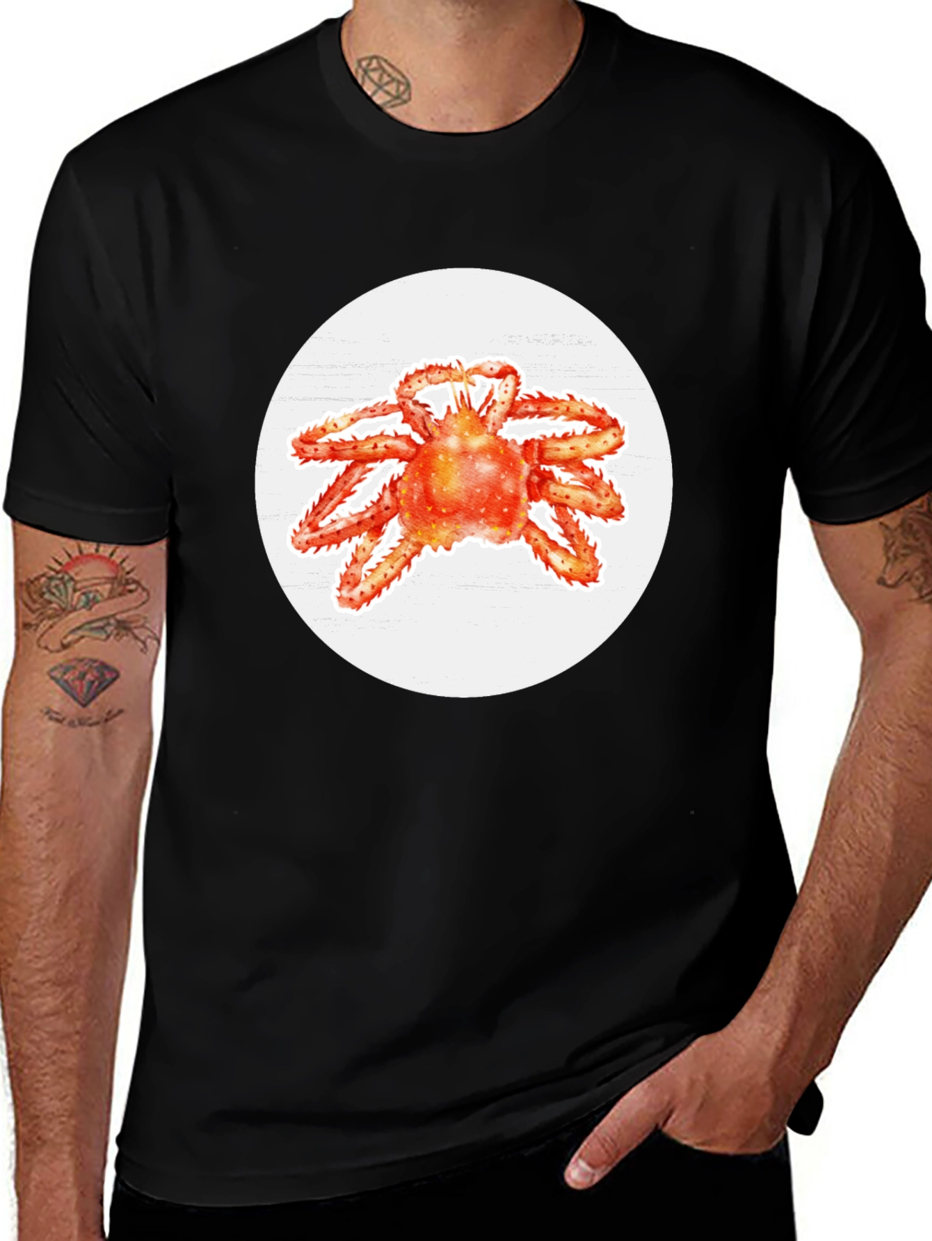 Crab Graphic Tee - Casual Mens T-Shirt