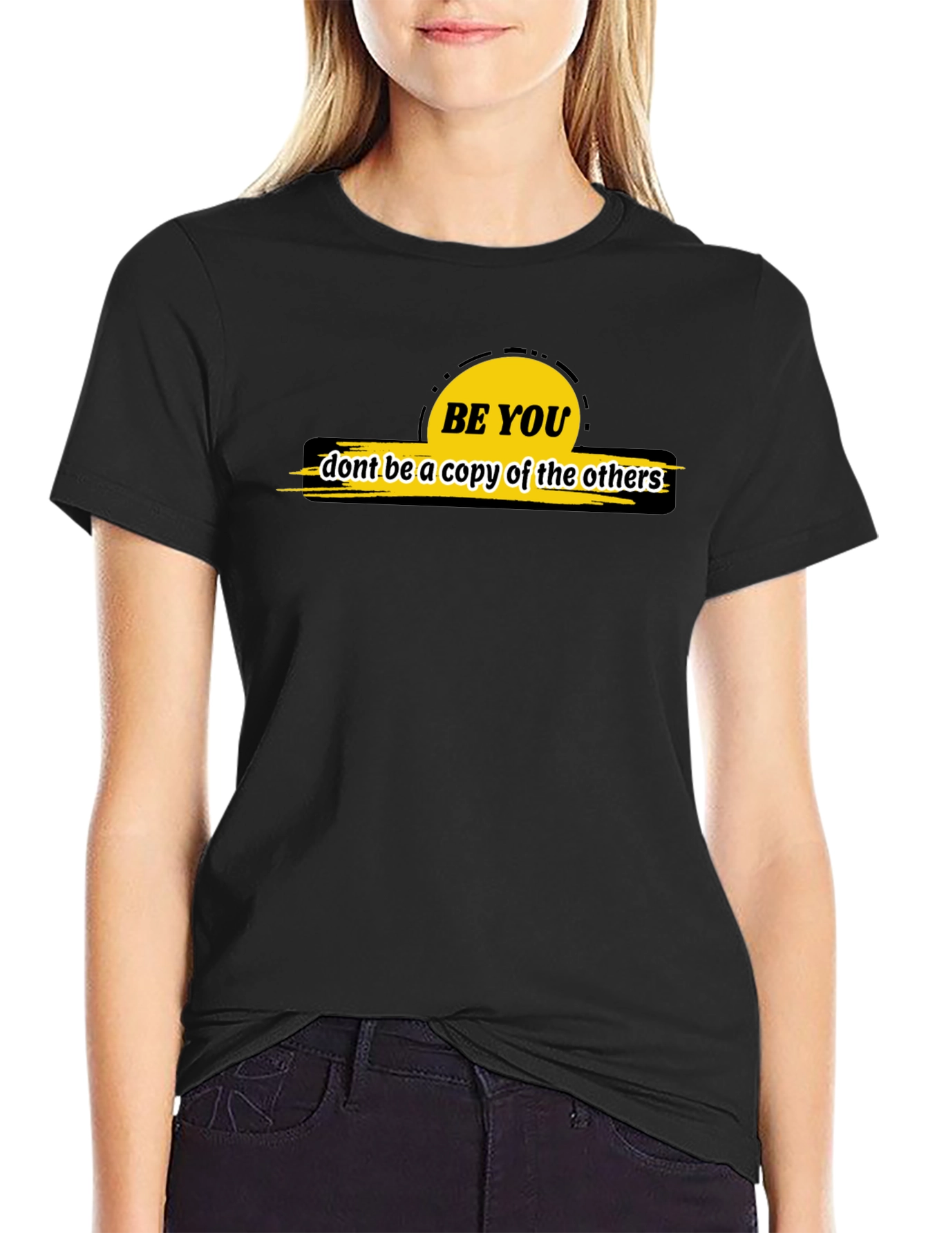 Be You Graphic Tee - Black Casual T-Shirt