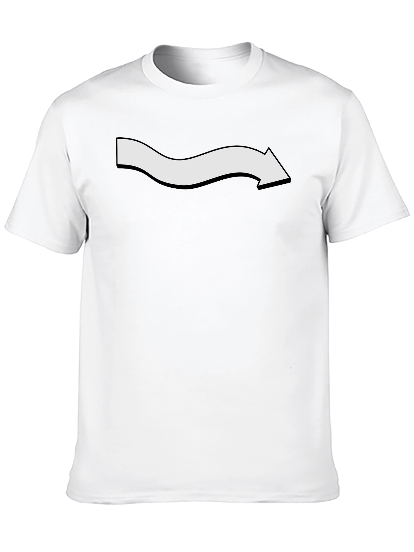 Mens Black T-Shirt with White Arrow Graphic