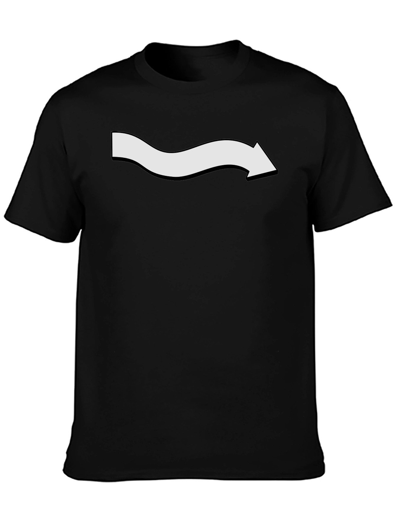 Mens Black T-Shirt with White Arrow Graphic