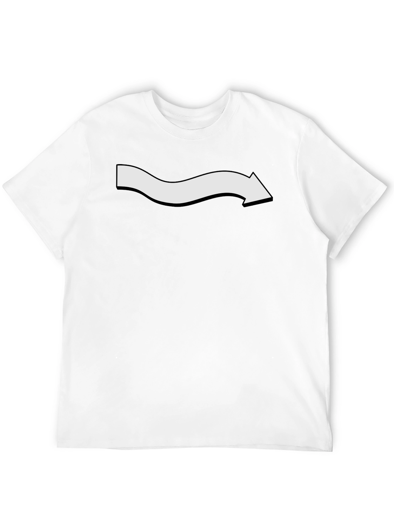 Mens Black T-Shirt with White Arrow Graphic