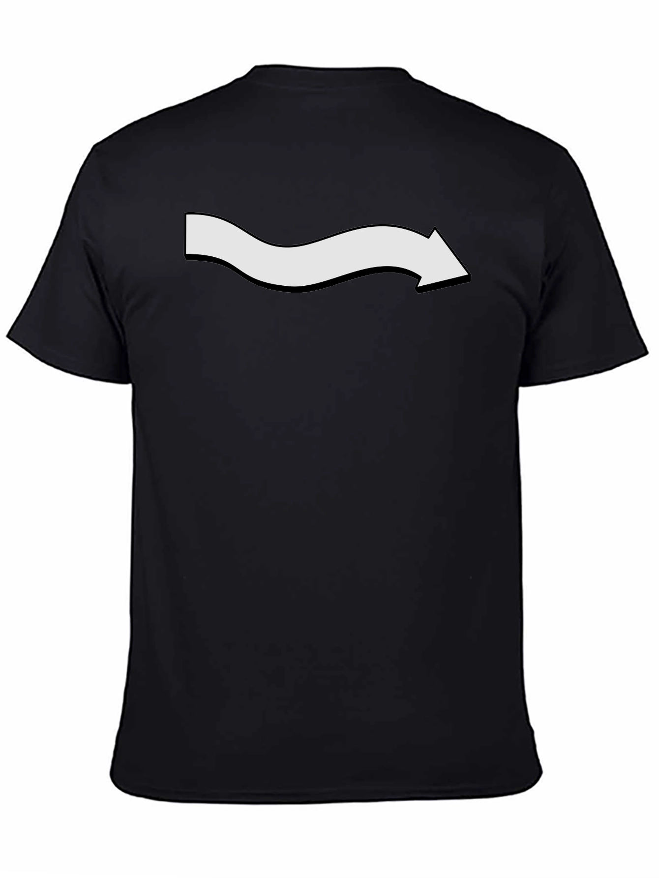 Mens Black T-Shirt with White Arrow Graphic