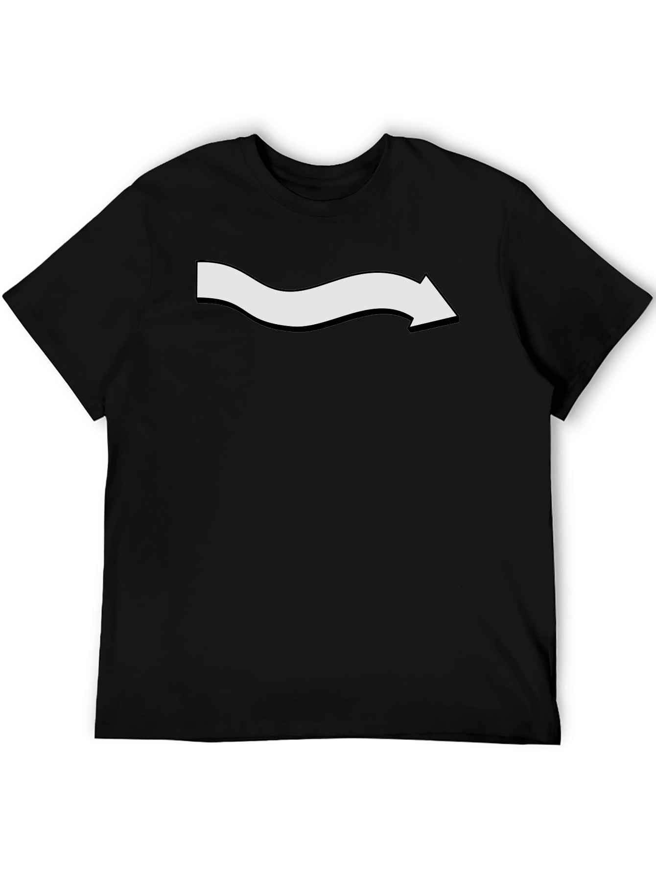 Mens Black T-Shirt with White Arrow Graphic