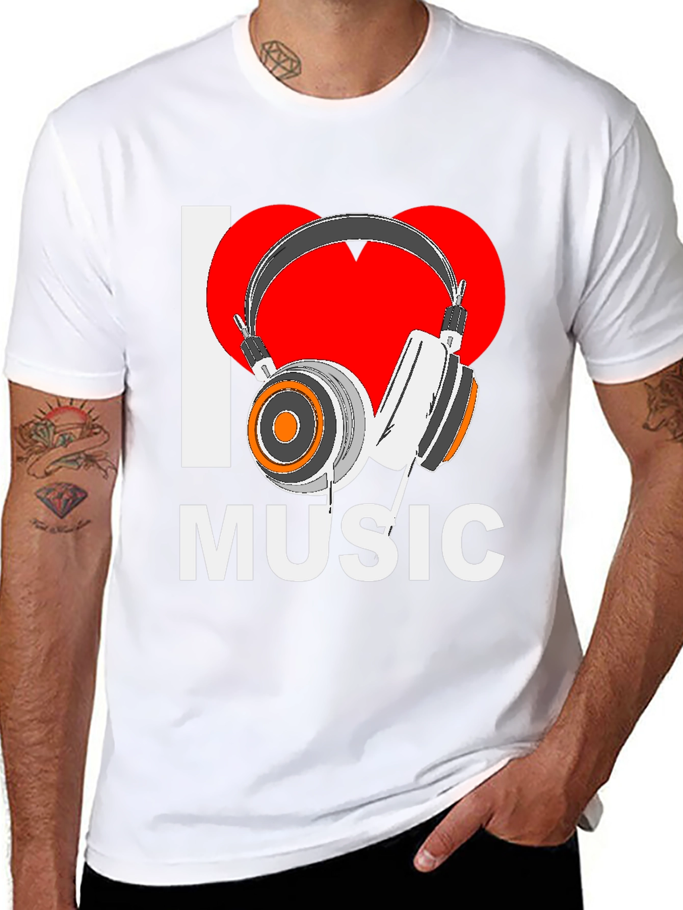 I Love Music Black Graphic Tee