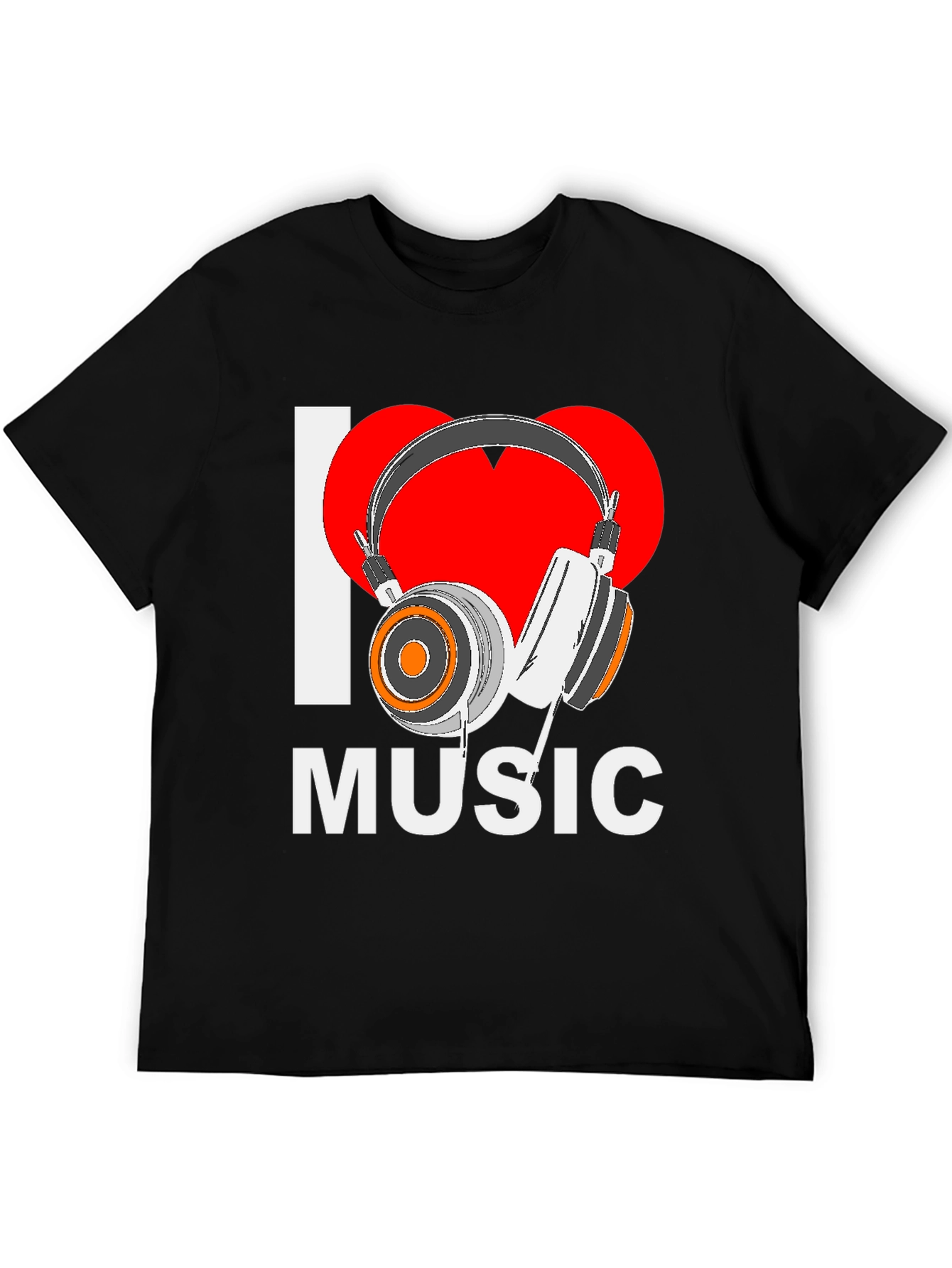 I Love Music Black Graphic Tee